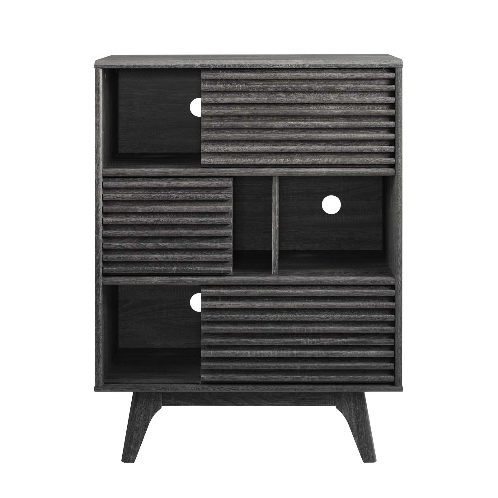 Modway Bookcases & Display Units - Render-Three-Tier-Display-Storage-Cabinet-Stand-Charcoal