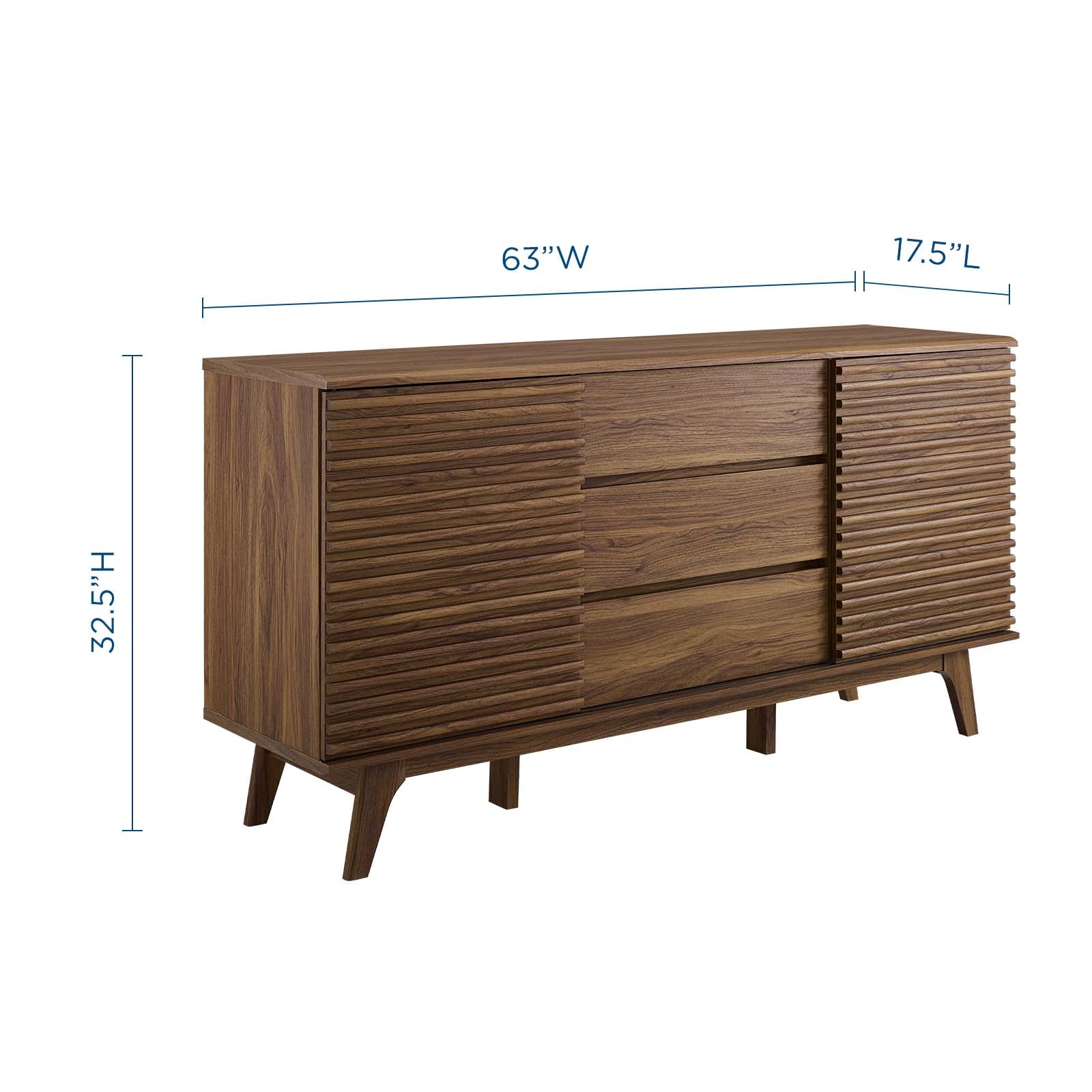 Modway Buffets & Cabinets - Render Sideboard Buffet Table Walnut