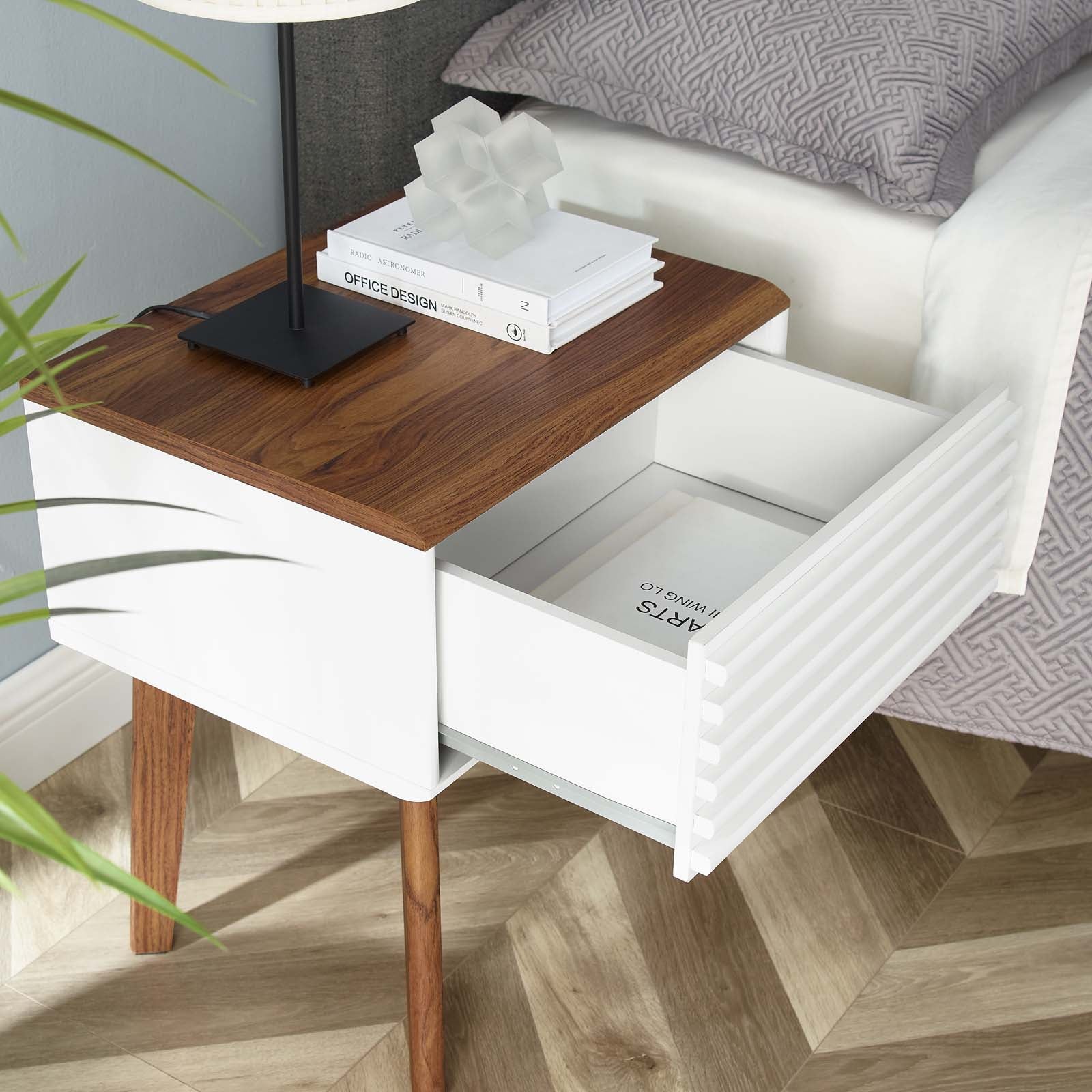 Modway Side & End Tables - Render End Table Walnut White