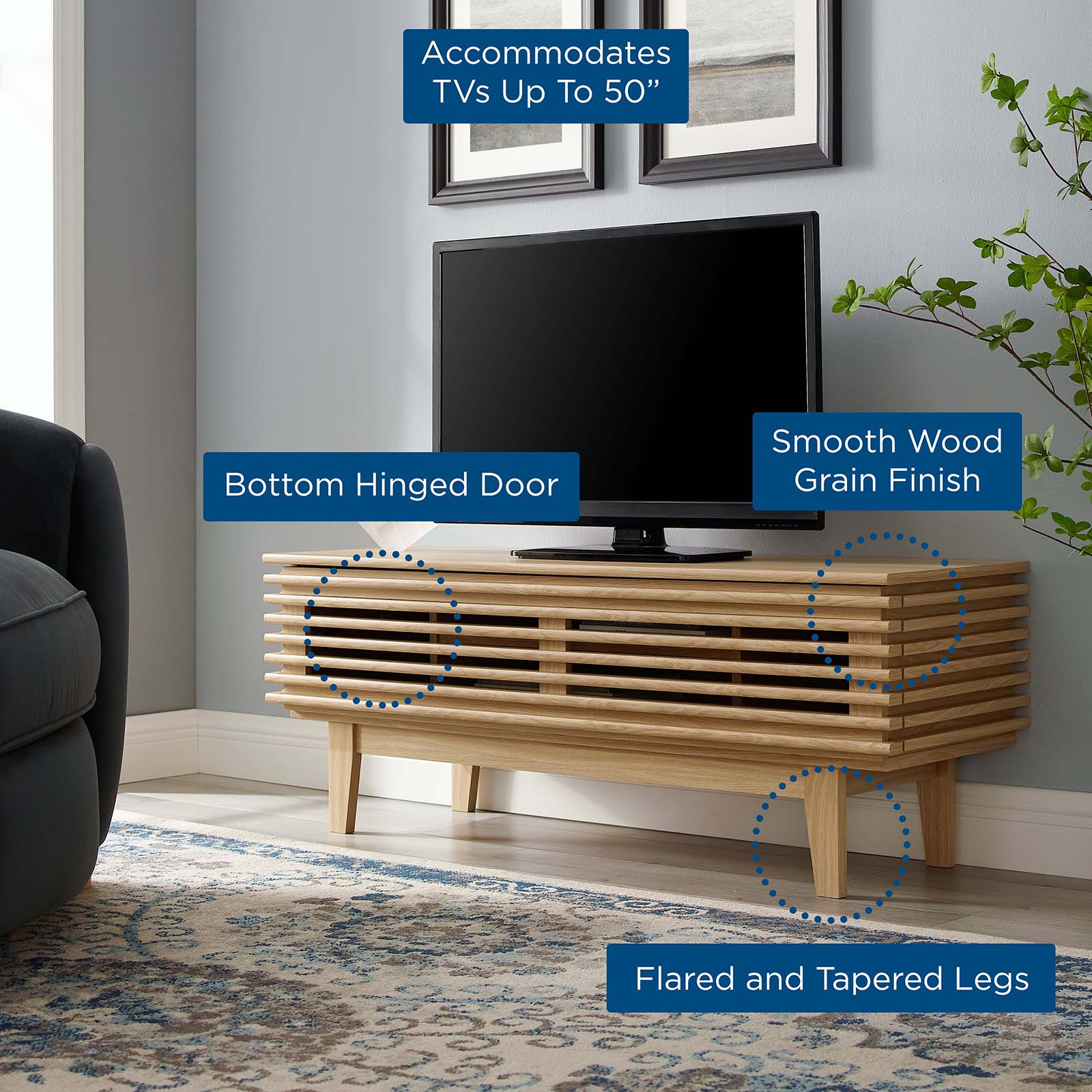 Modway TV & Media Units - Render-46"-TV-Stand-Oak