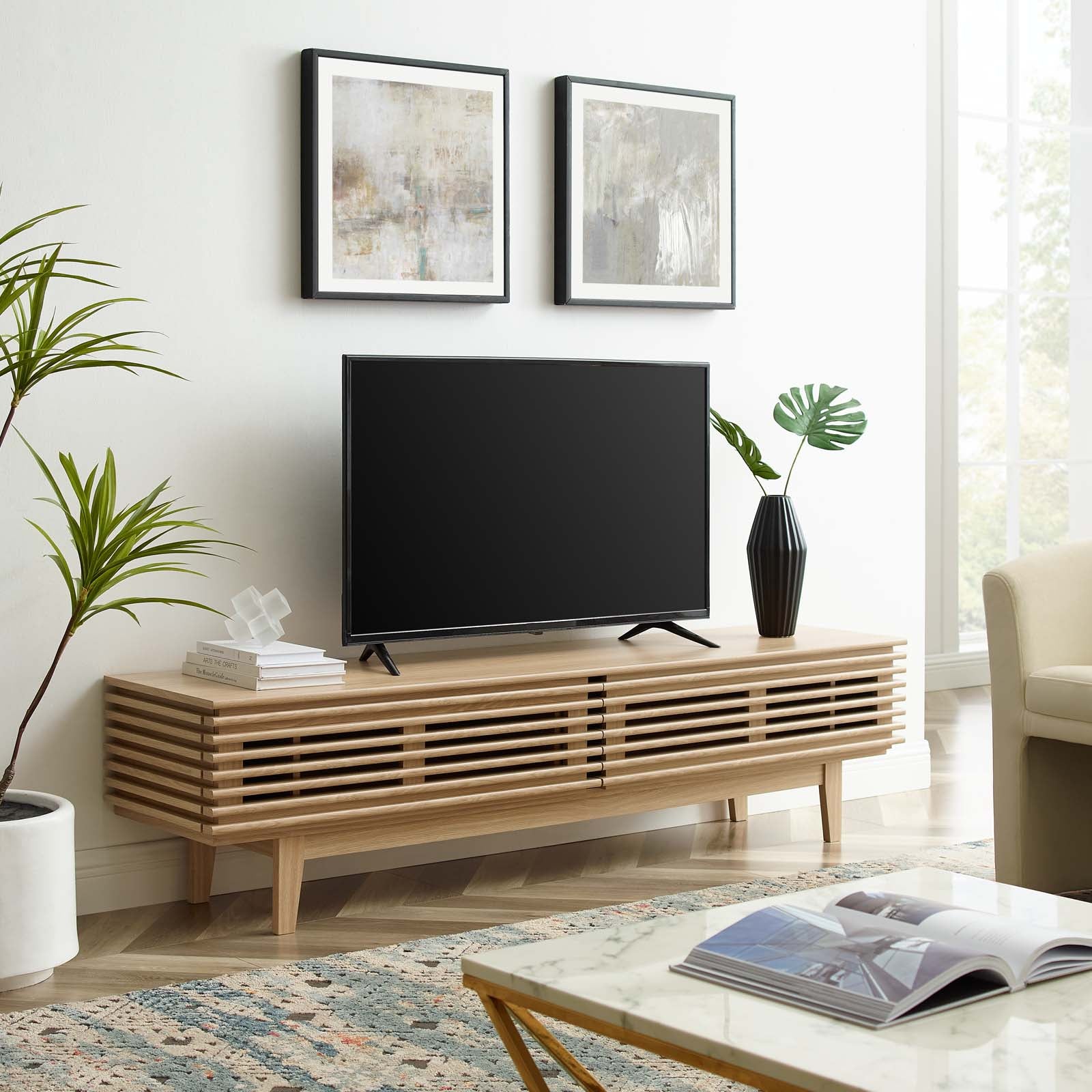Modway TV & Media Units - Render 71" TV Stand Oak