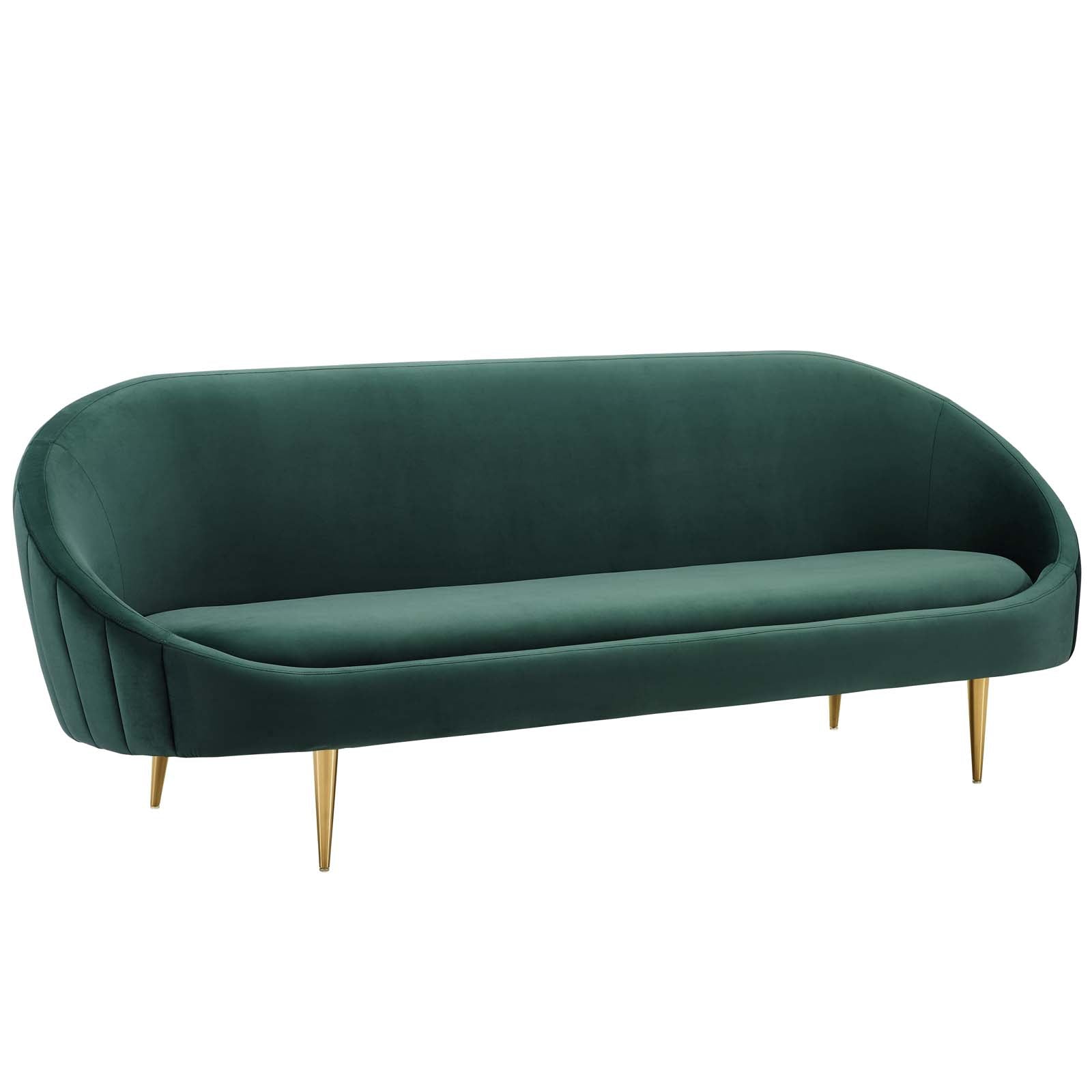Modway Sofas & Couches - Sublime Vertical Curve Back Performance Velvet Sofa Green