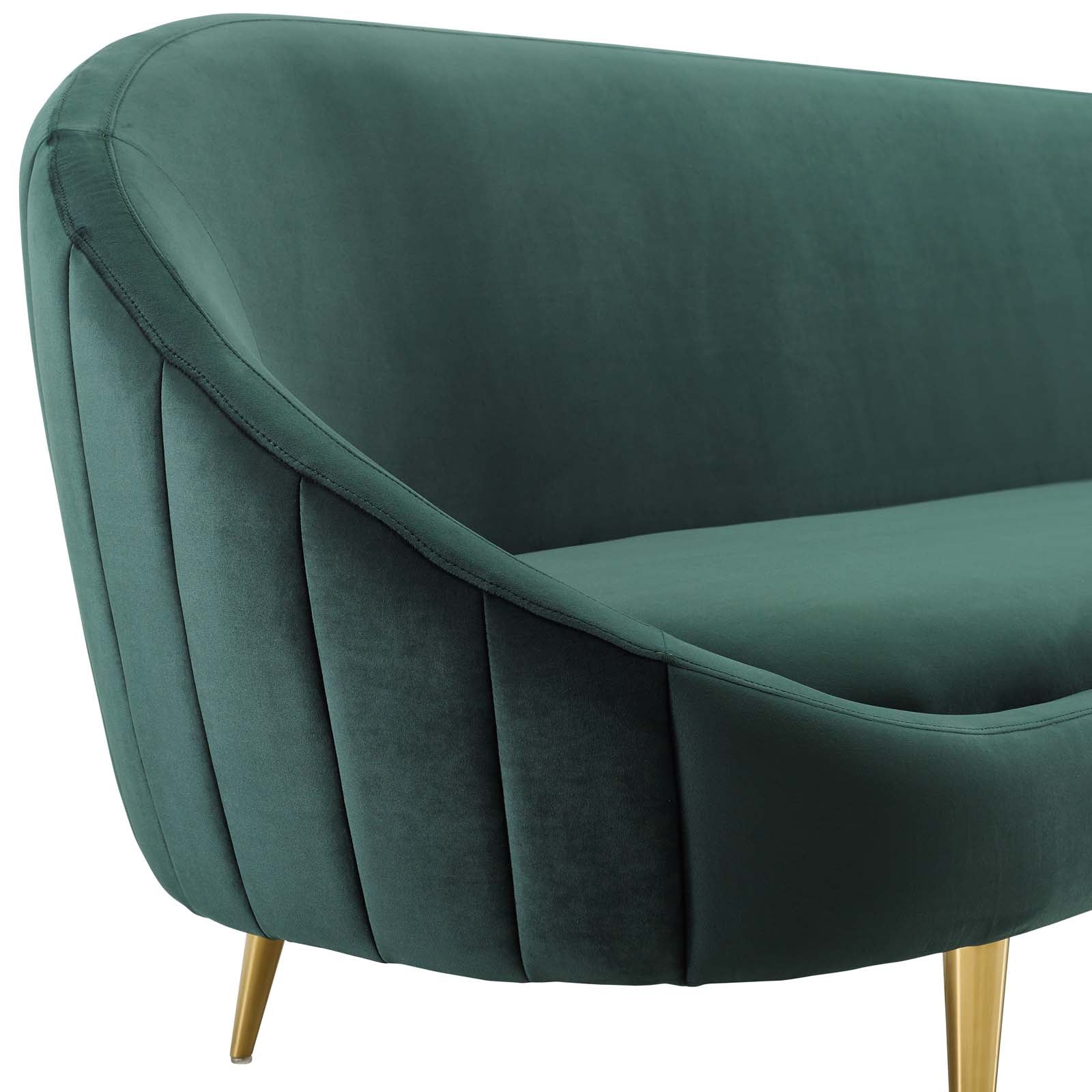 Modway Sofas & Couches - Sublime Vertical Curve Back Performance Velvet Sofa Green