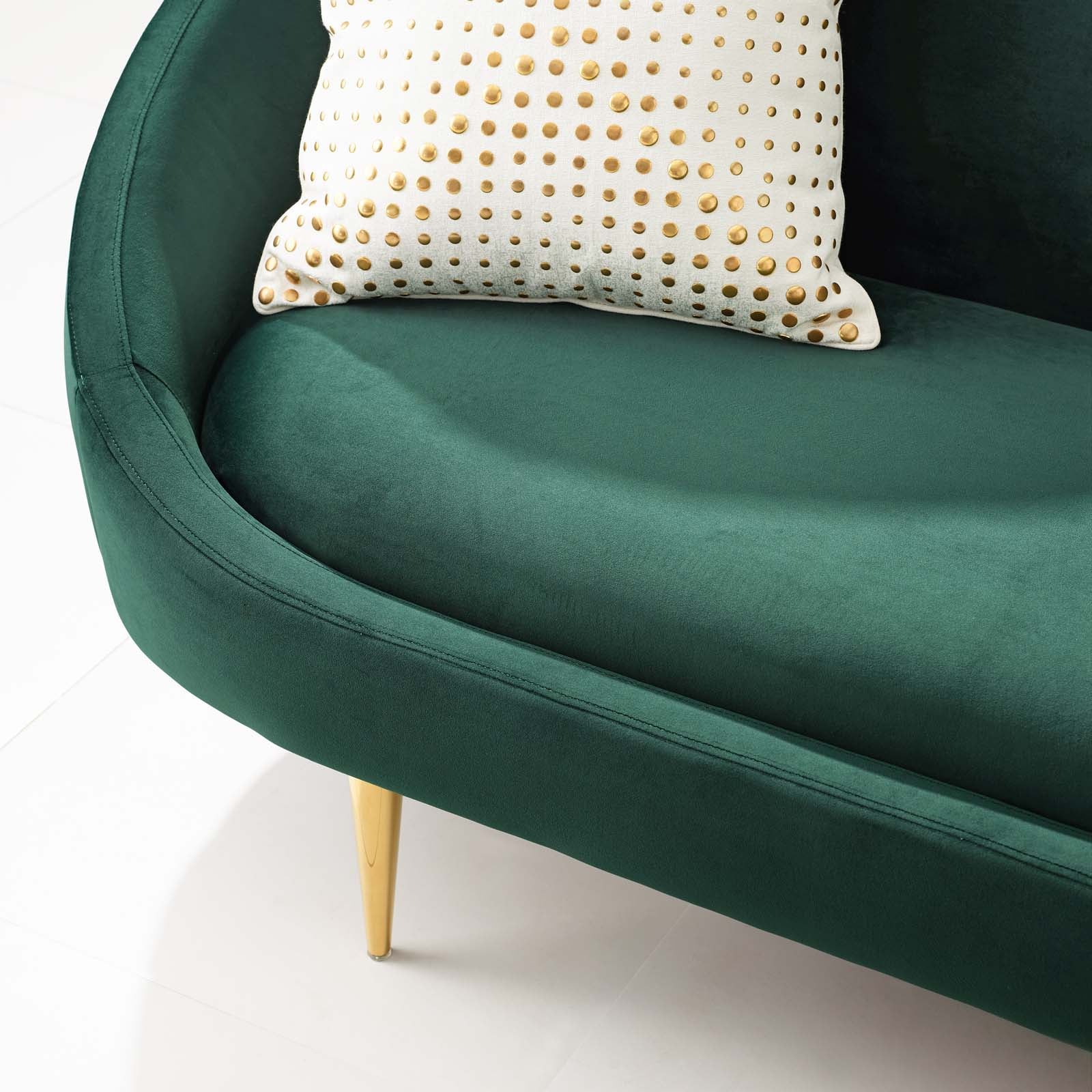 Modway Sofas & Couches - Sublime Vertical Curve Back Performance Velvet Sofa Green