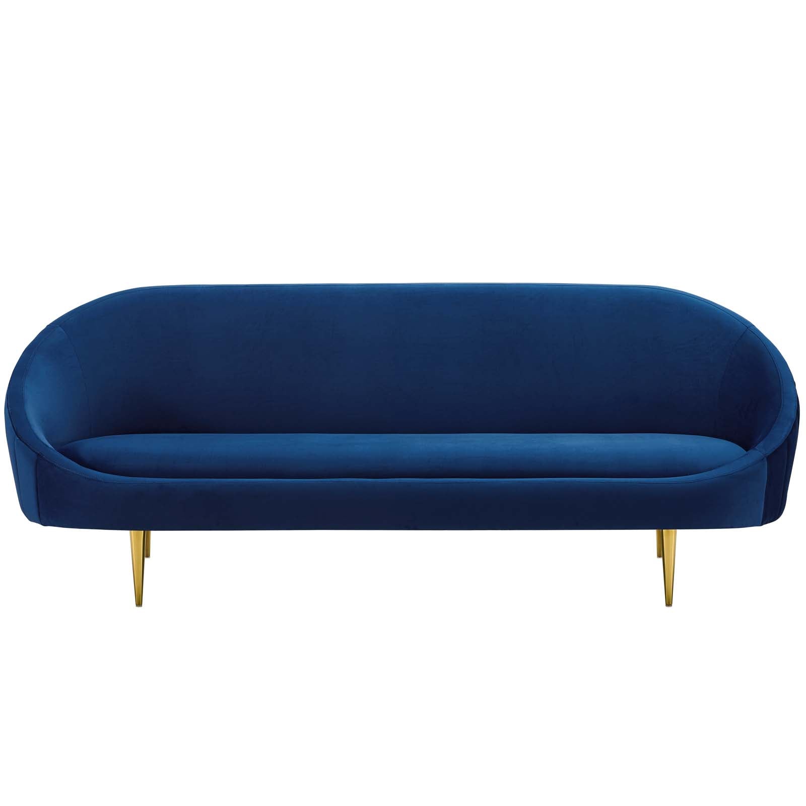 Modway Sofas & Couches - Sublime Vertical Curve Back Performance Velvet Sofa Navy