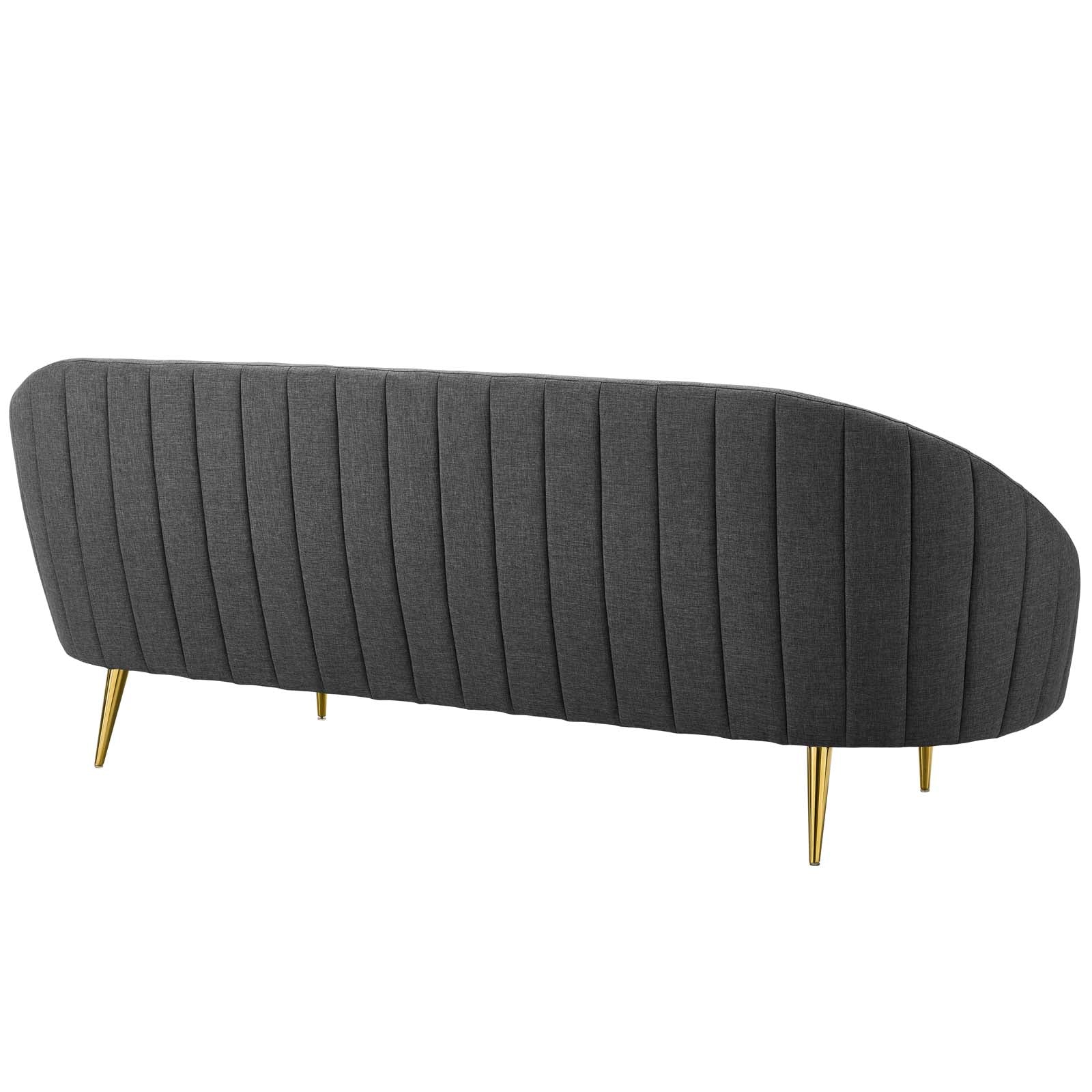 Modway Sofas & Couches - Sublime Vertical Curve Back Fabric Sofa Gray