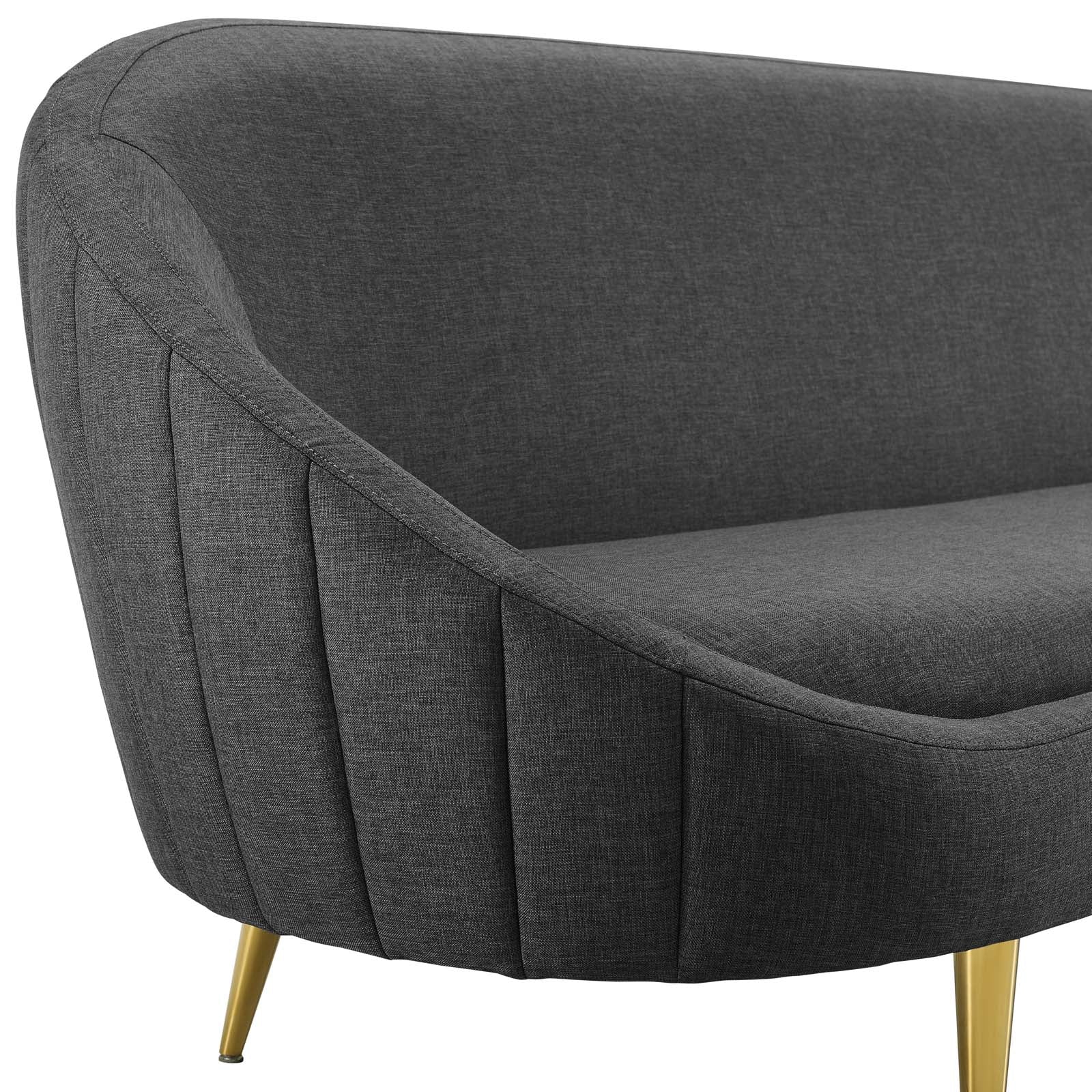 Modway Sofas & Couches - Sublime Vertical Curve Back Fabric Sofa Gray