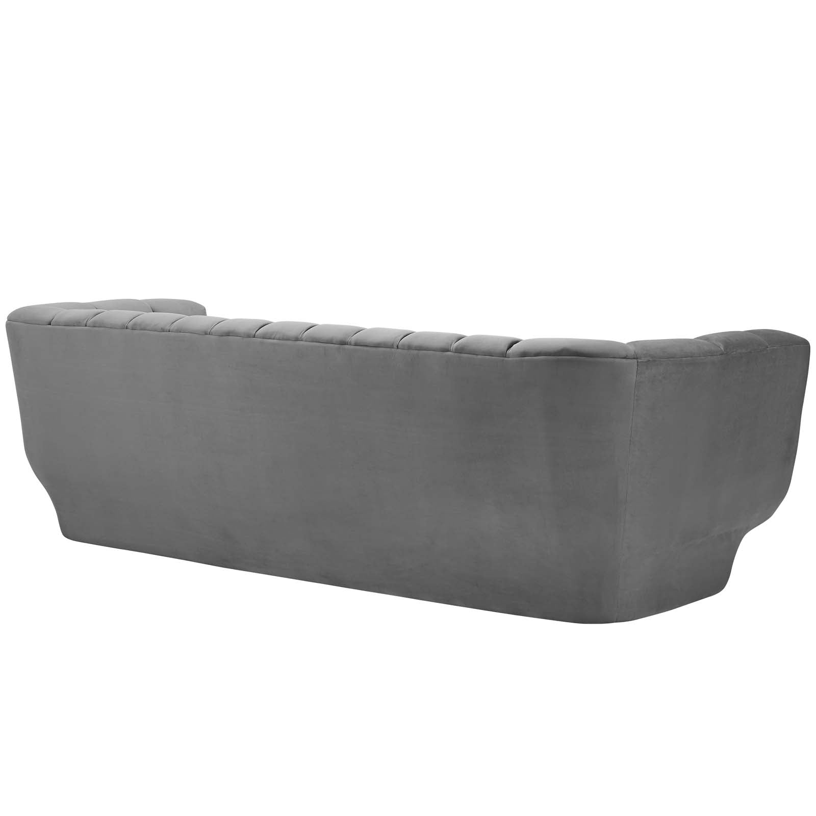 Modway Sofas & Couches - Entertain Vertical Channel Tufted Performance Velvet Sofa Gray