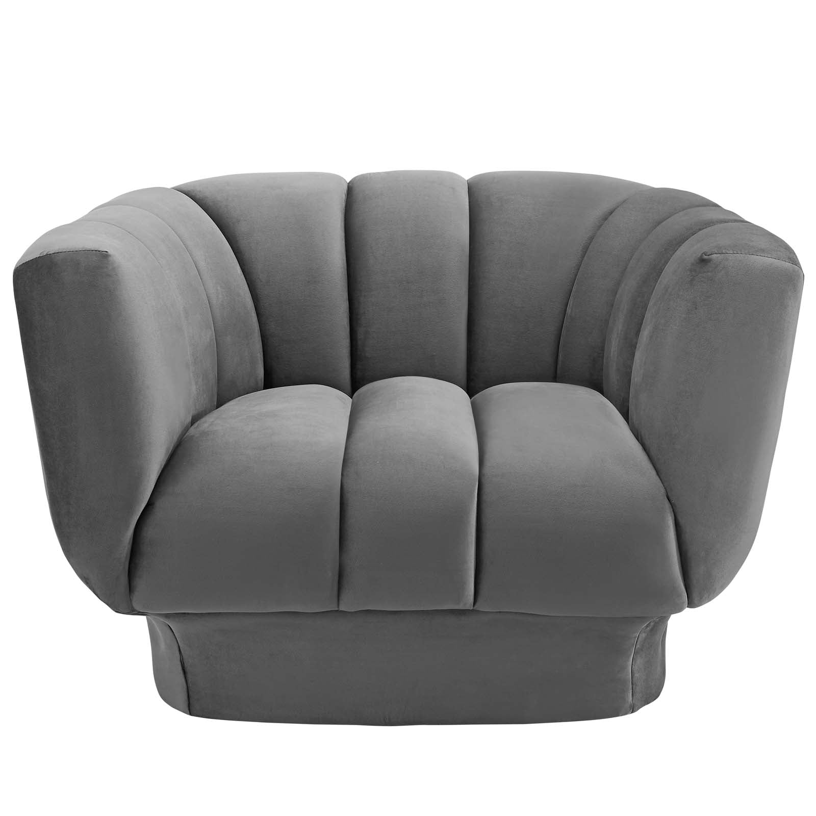 Modway Chairs - Entertain Vertical Channel Tufted Performance Velvet Armchair Gray
