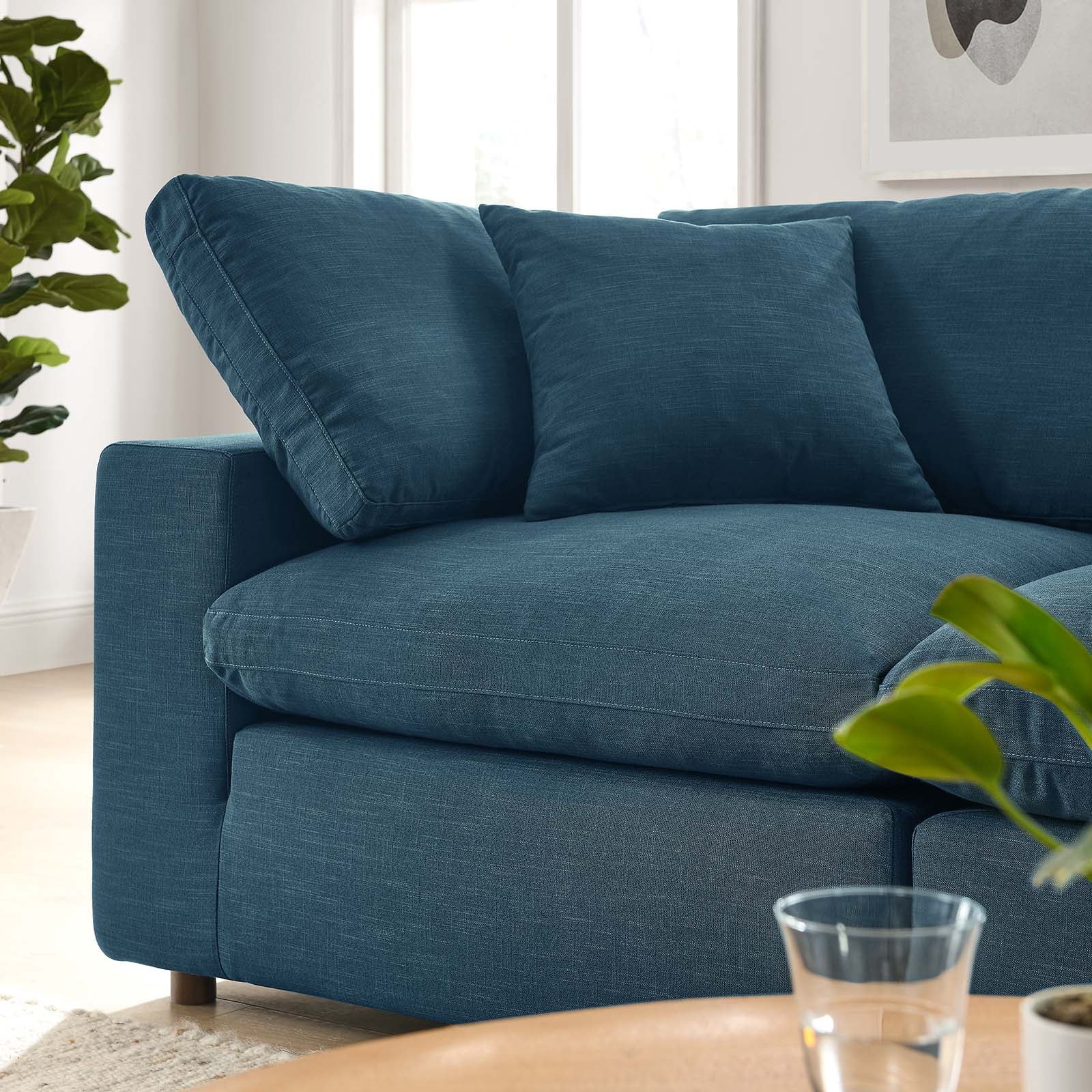 Modway Sectional Sofas - Commix Down Filled Overstuffed 2 Piece Sectional Sofa Set Azure