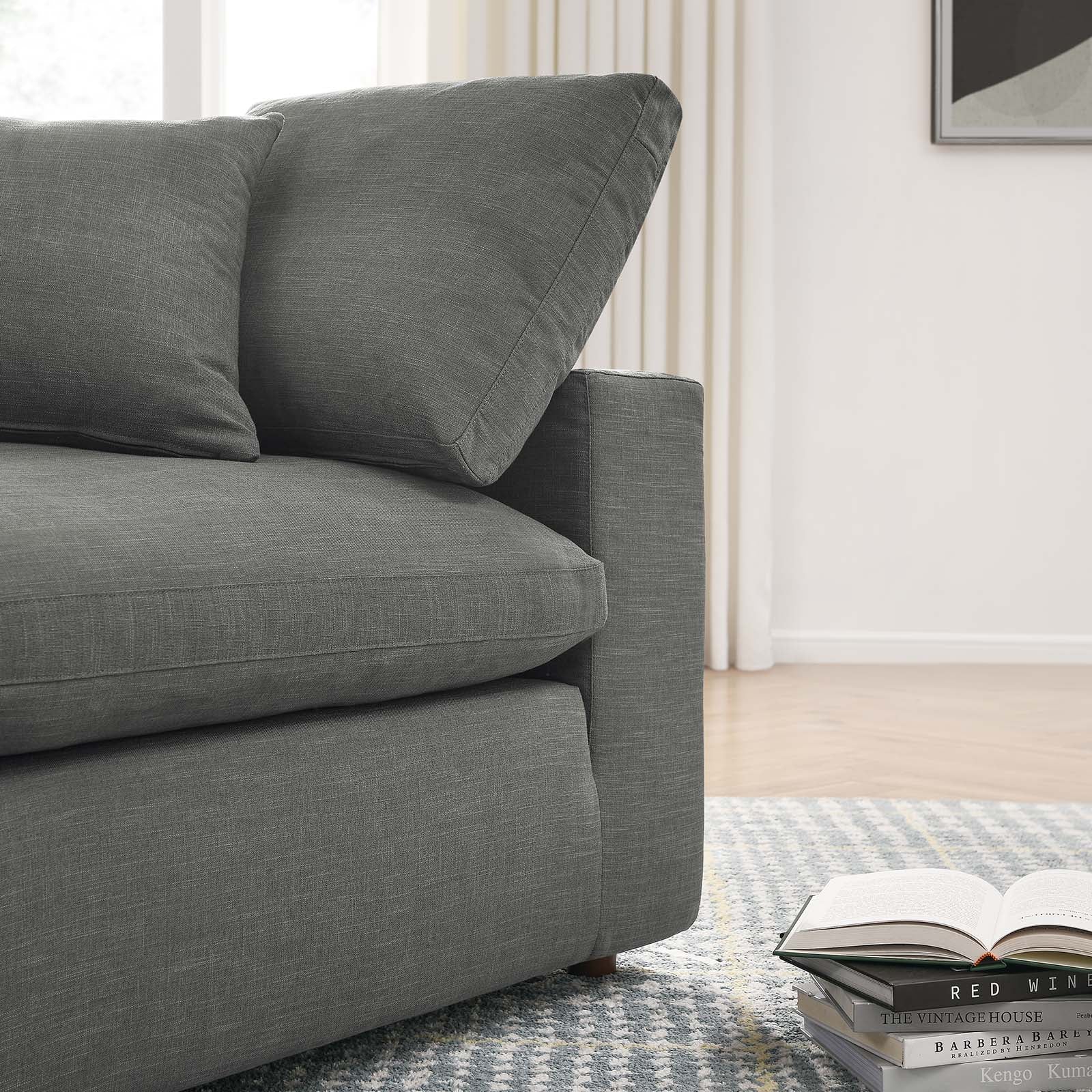 Modway Living Room Sets - Commix Down Filled Overstuffed 3 Piece Sectional Sofa Set Gray