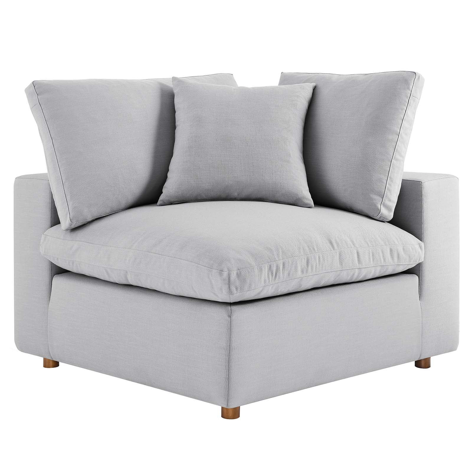 Modway Sectional Sofas - Commix Down Filled Overstuffed 3 Piece Sectional Sofa Set Light Gray