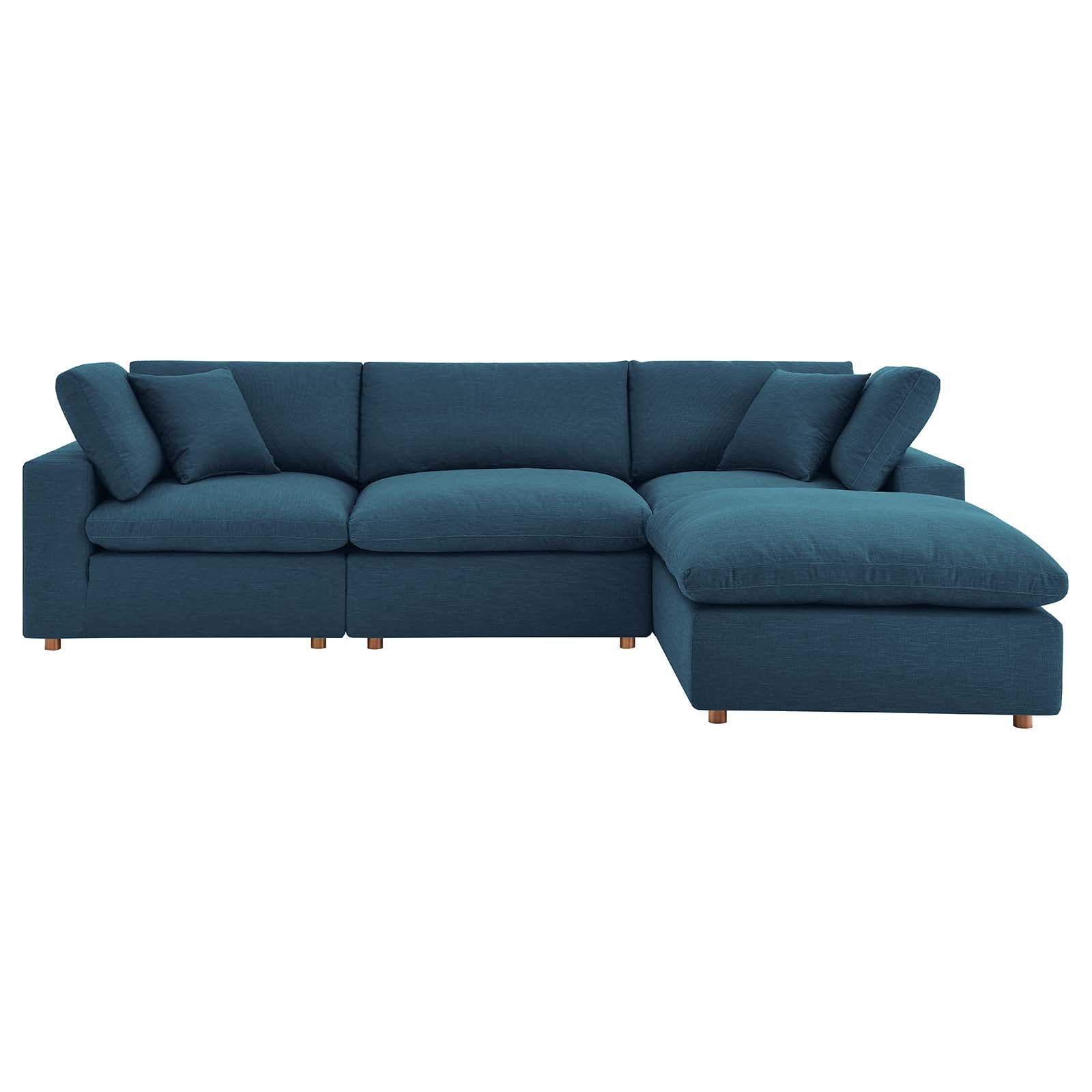Modway Sectional Sofas - Commix Down Filled Overstuffed Reversible Sectional Sofa Azure