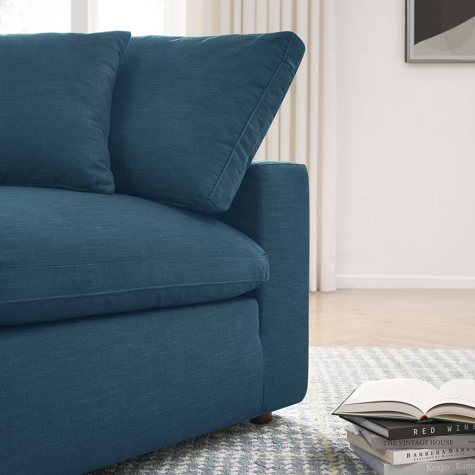 Modway Sectional Sofas - Commix Down Filled Overstuffed Reversible Sectional Sofa Azure