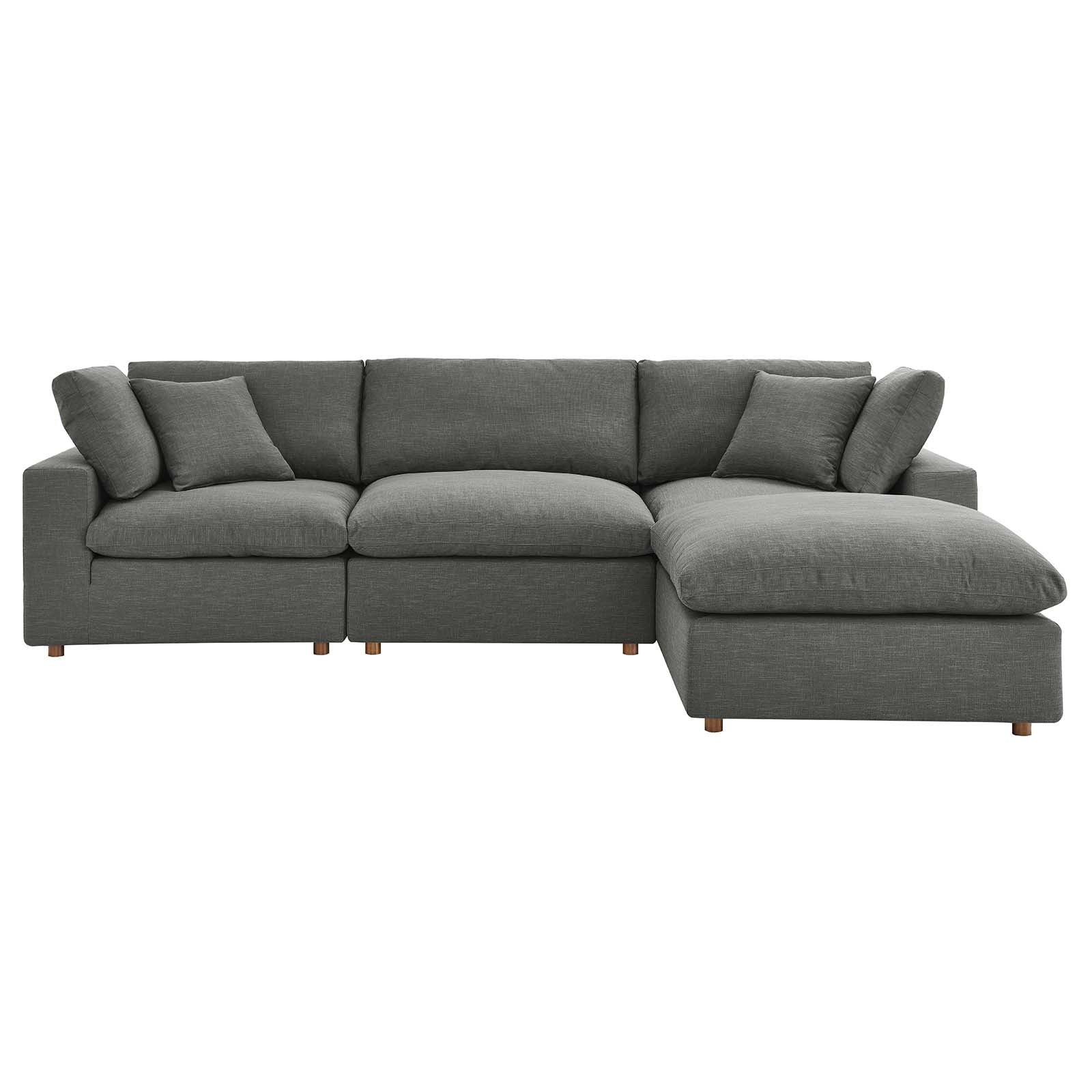 Modway Sectional Sofas - Commix Down Filled Overstuffed Reversible Sectional Sofa Gray