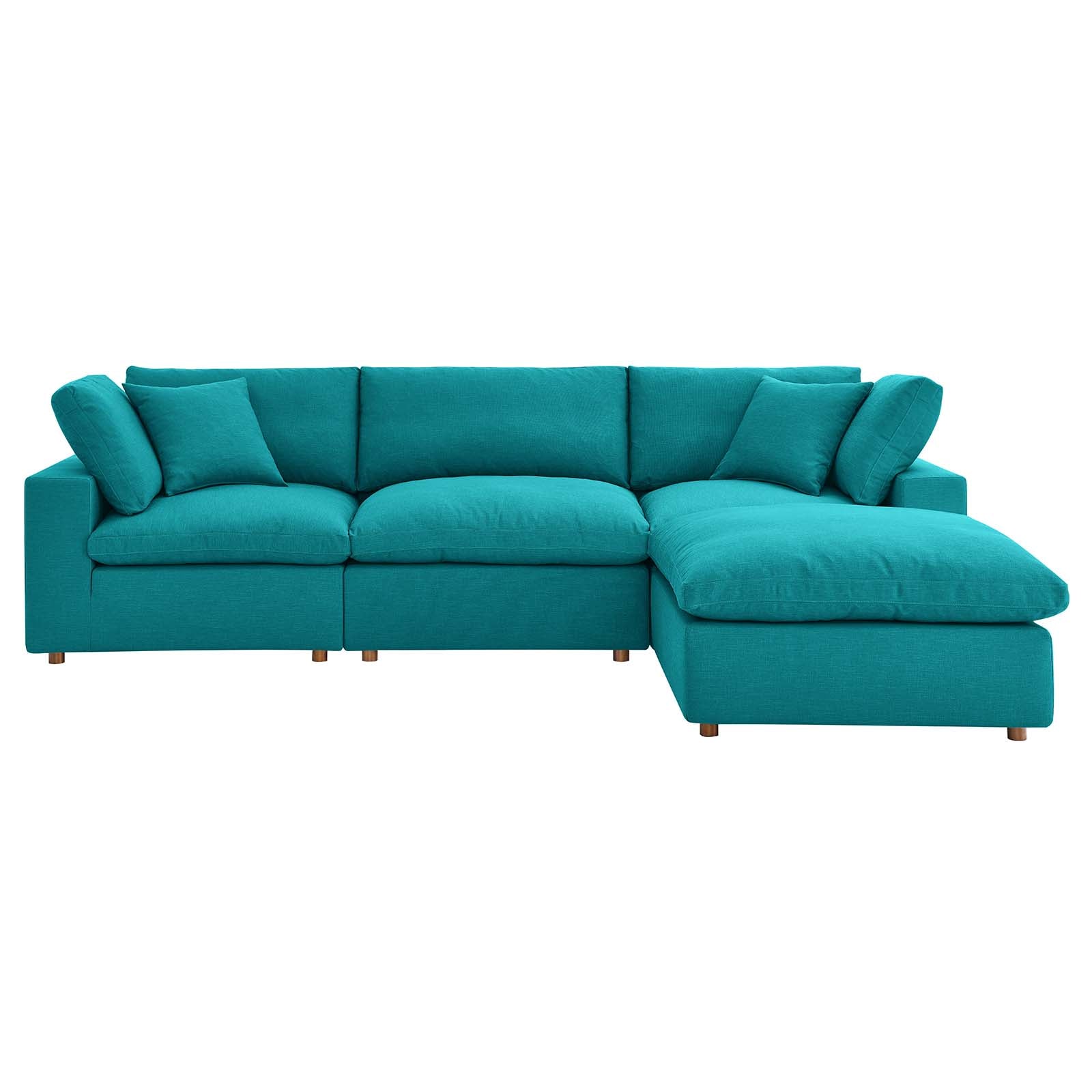 Modway Sectional Sofas - Commix Down Filled Overstuffed Reversible Sectional Sofa Teal