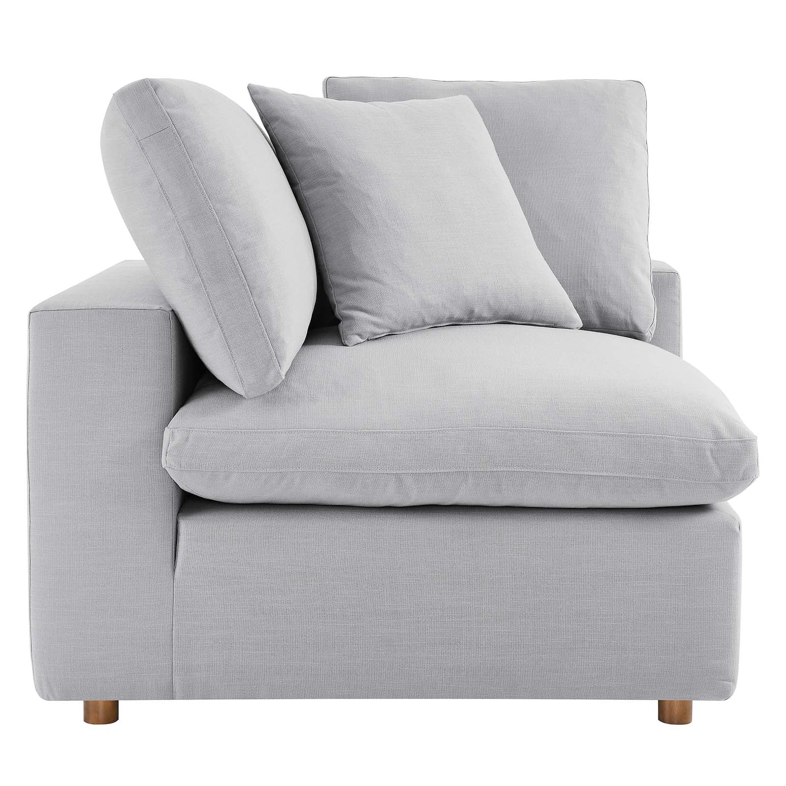 Modway Sectional Sofas - Commix Down Filled Overstuffed 4 Piece Sectional Sofa Set Light Gray