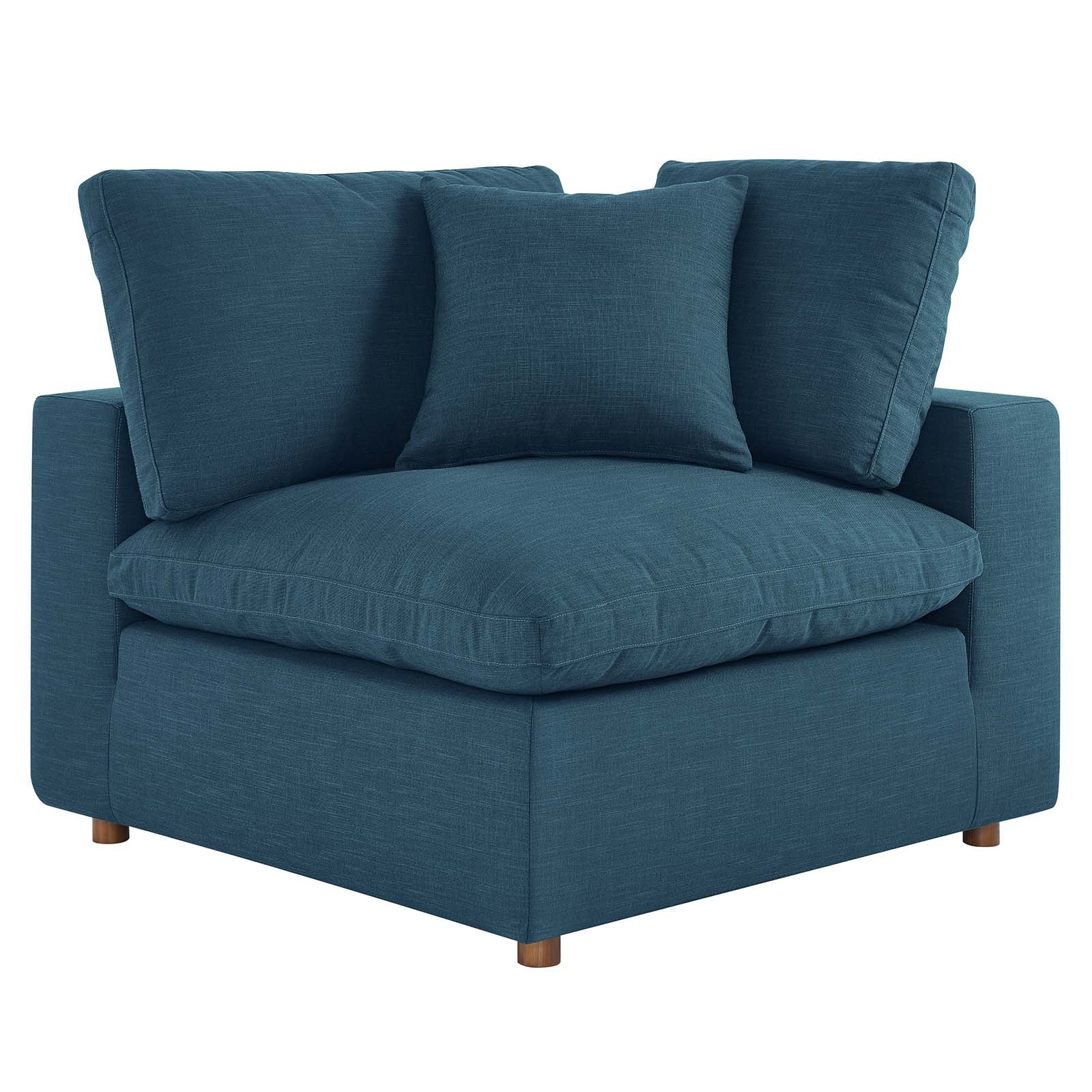Modway Sectional Sofas - Commix 157" Down Filled 5 Piece Sectional Sofa Set Azure