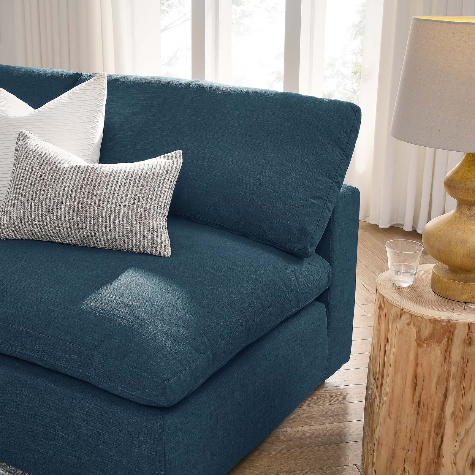 Modway Sectional Sofas - Commix Down Filled Overstuffed 5 Piece Sectional Sofa Set Azure