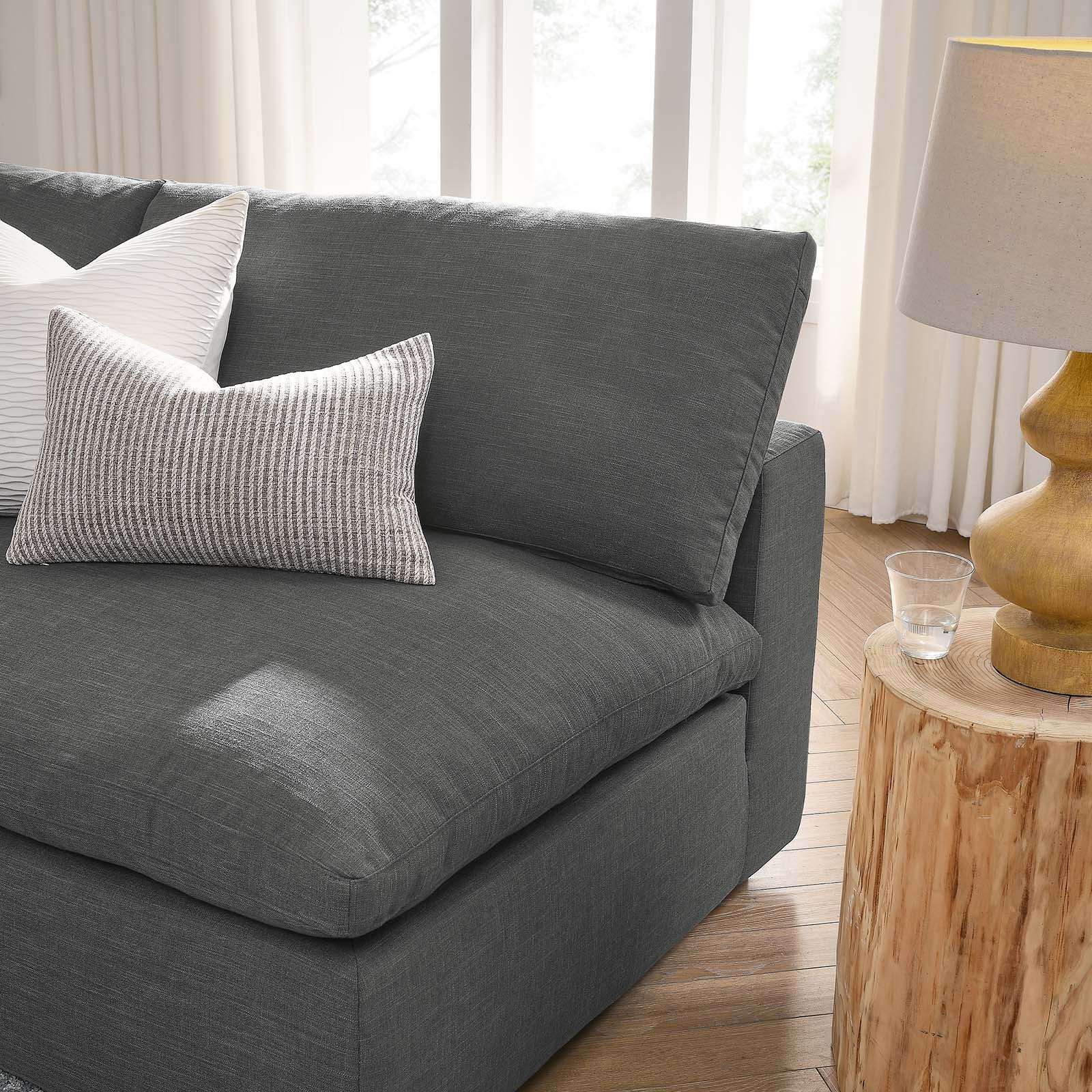 Modway Living Room Sets - Commix Down Filled Overstuffed 5 Piece Sectional Sofa Set Gray