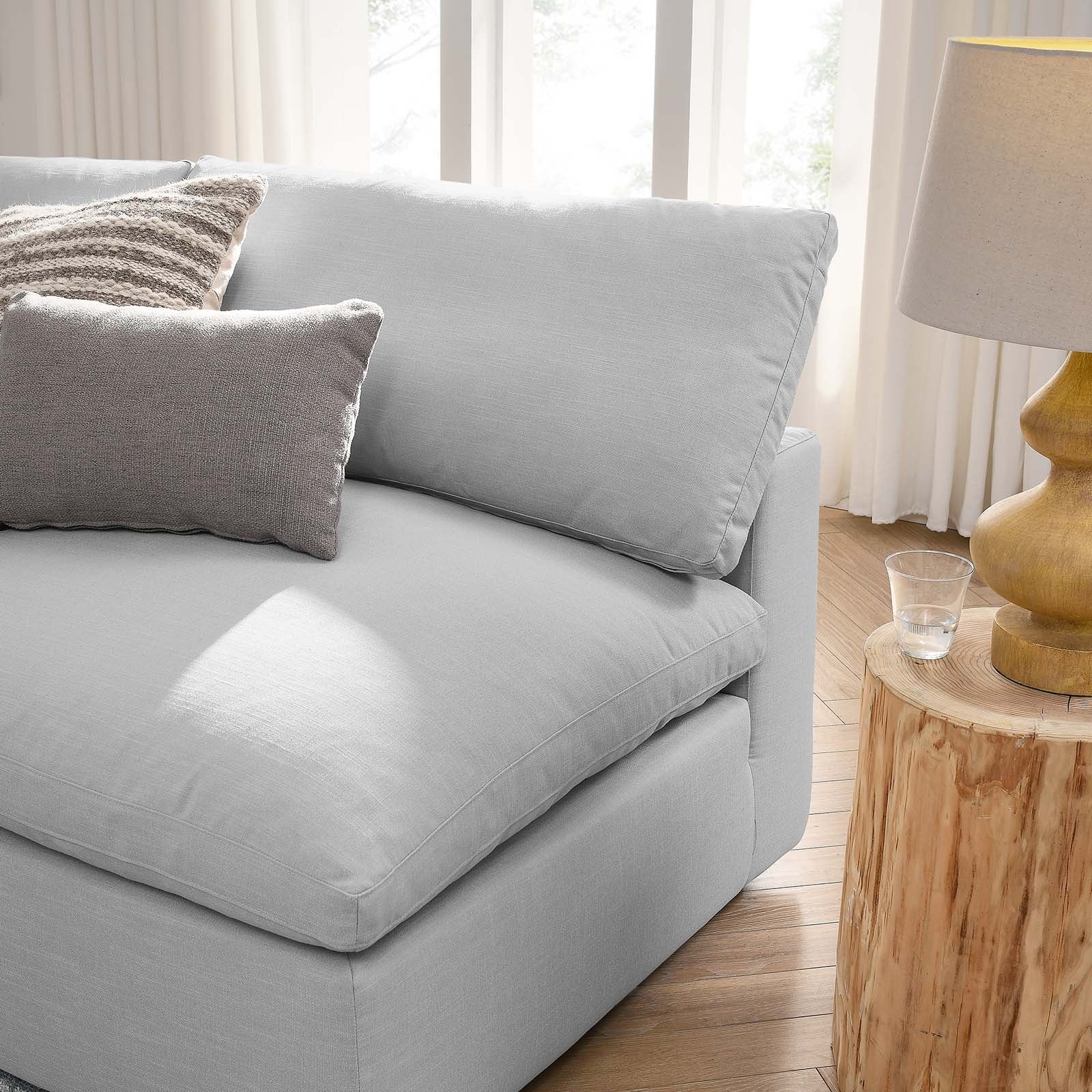 Modway Sectional Sofas - Commix Down Filled Overstuffed 5-Piece Armless Sectional Sofa Light Gray