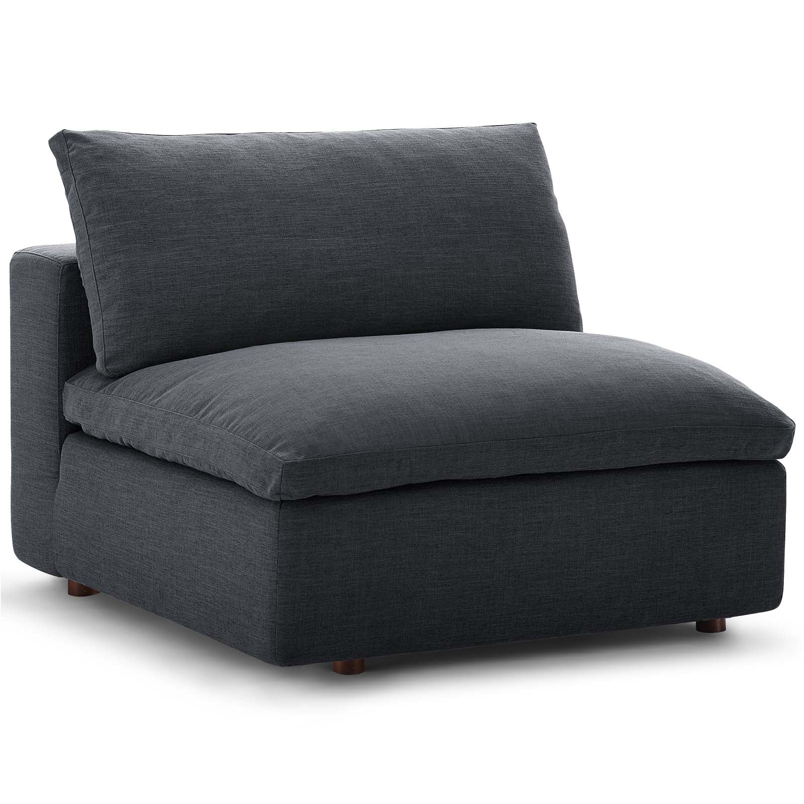 Modway Living Room Sets - Commix Down Filled Overstuffed 6 Piece 119" W Sectional Sofa Set Gray