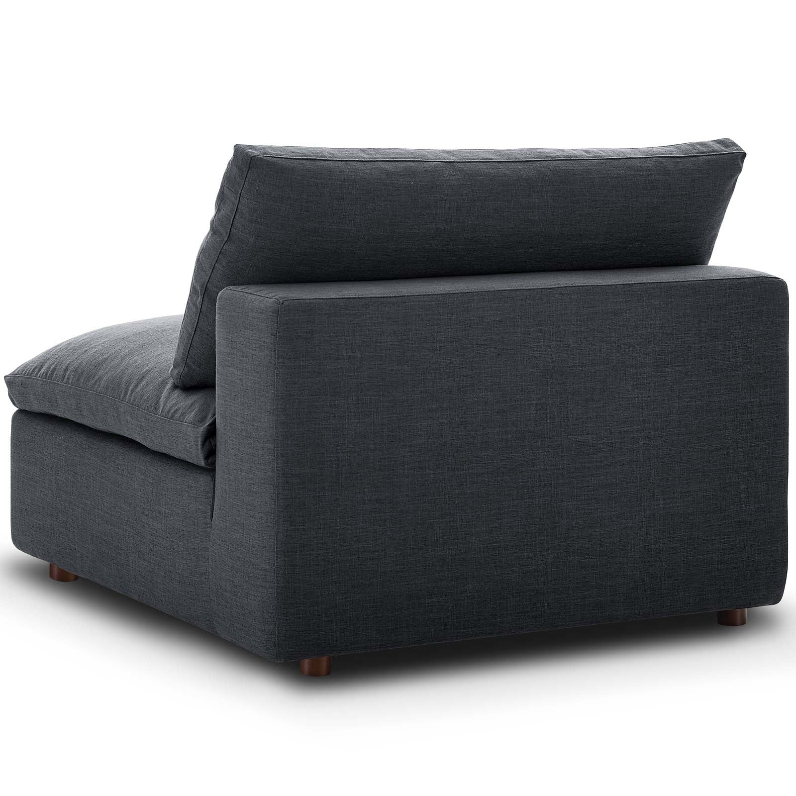Modway Living Room Sets - Commix Down Filled Overstuffed 6 Piece 119" W Sectional Sofa Set Gray