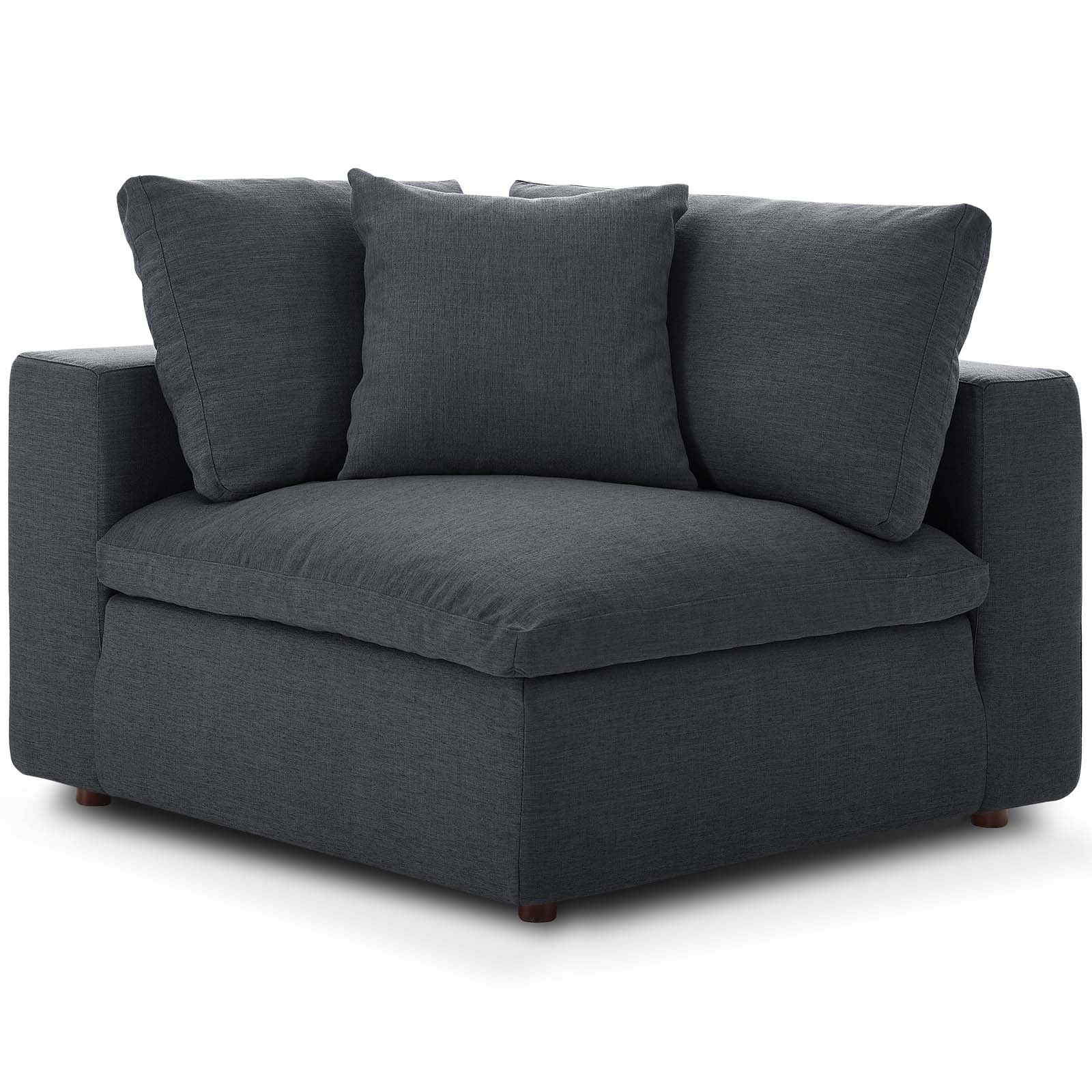 Modway Living Room Sets - Commix Down Filled Overstuffed 6 Piece 119" W Sectional Sofa Set Gray