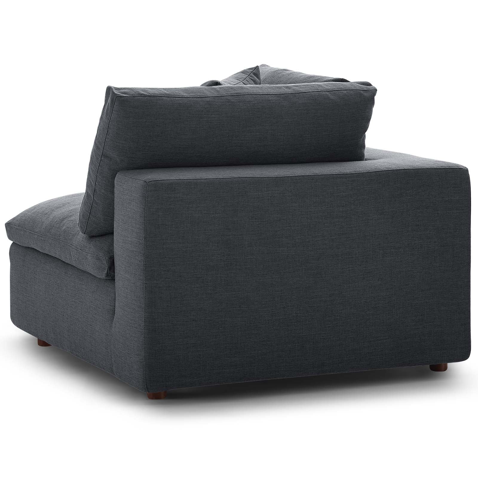Modway Living Room Sets - Commix Down Filled Overstuffed 6 Piece 119" W Sectional Sofa Set Gray