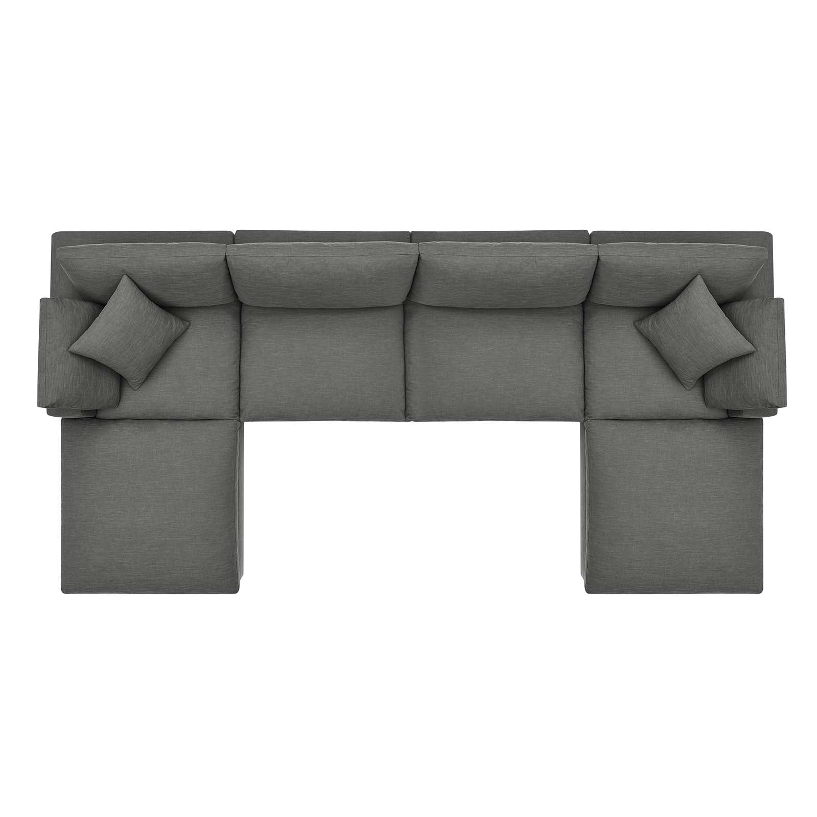 Modway Living Room Sets - Commix Down Filled Overstuffed 6 Piece Sectional Sofa Set Gray