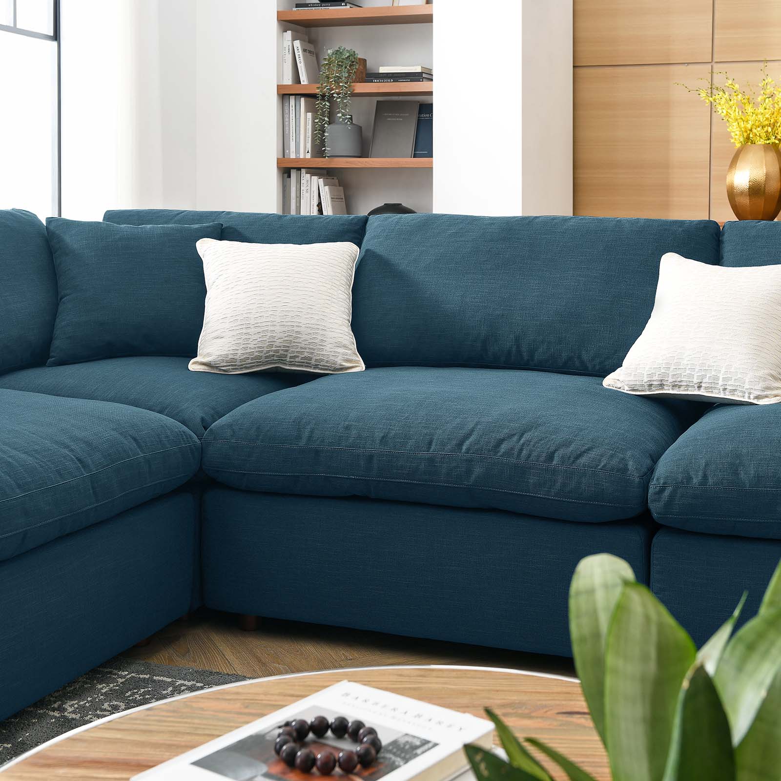 Modway Sectional Sofas - Commix Down Filled Overstuffed 8 Piece Sectional Sofa Set Azure