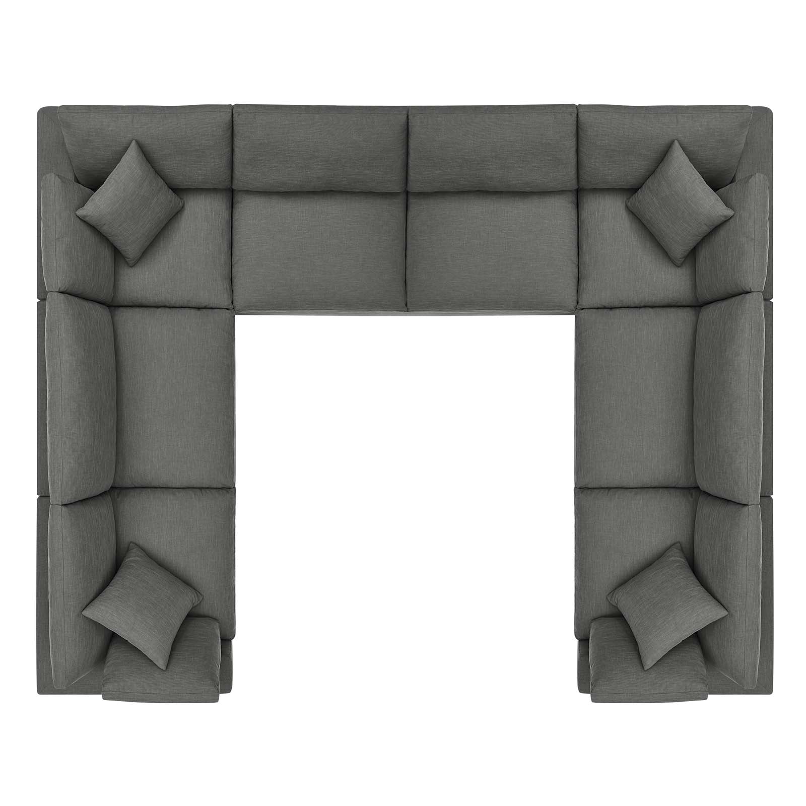 Modway Living Room Sets - Commix Down Filled Overstuffed 8 Piece Sectional Sofa Set Gray
