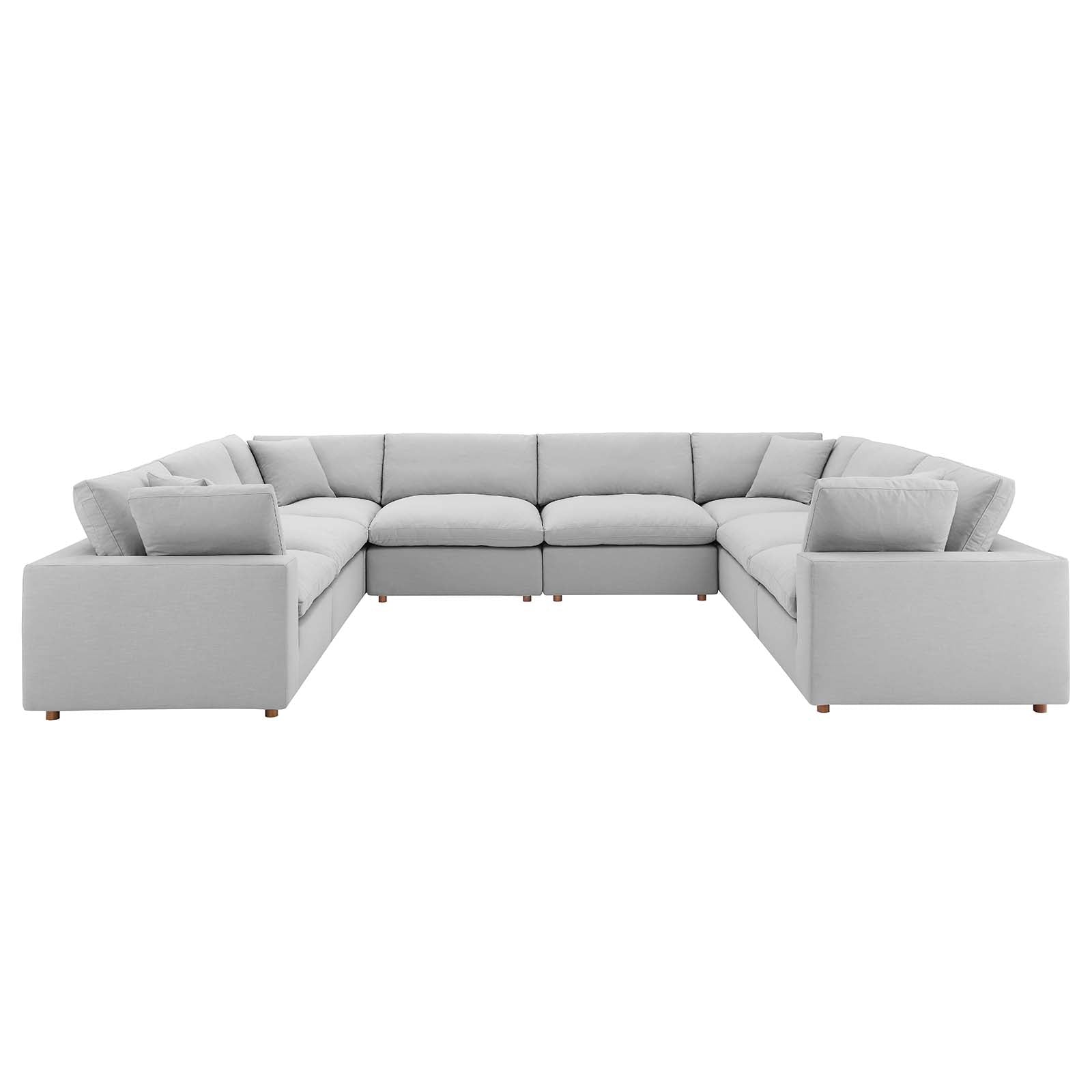 Modway Sectional Sofas - Commix Down Filled Overstuffed 8-Piece Sectional Sofa Light Gray