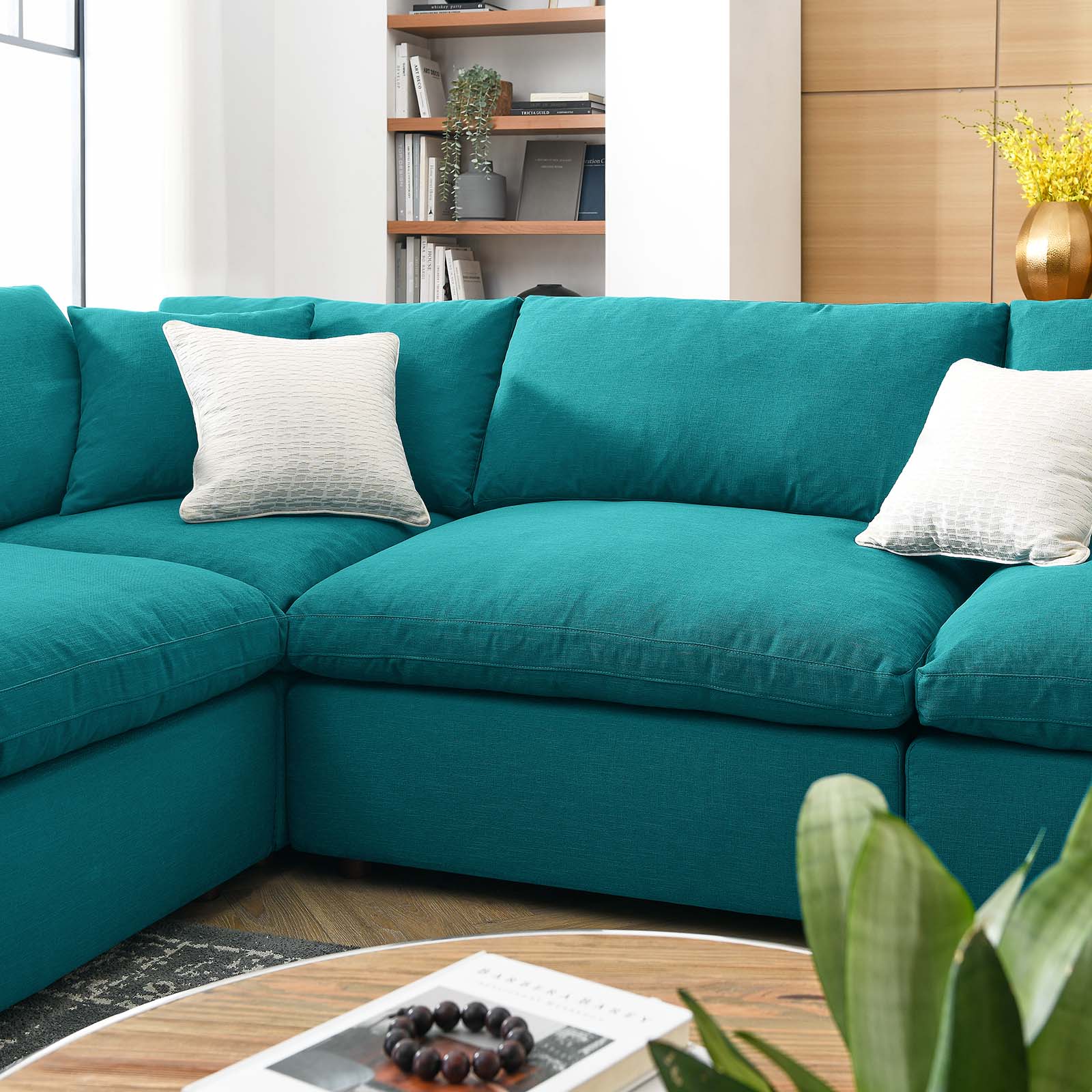 Modway Sectional Sofas - Commix Down Filled Overstuffed 8 Piece Sectional Sofa Set Teal