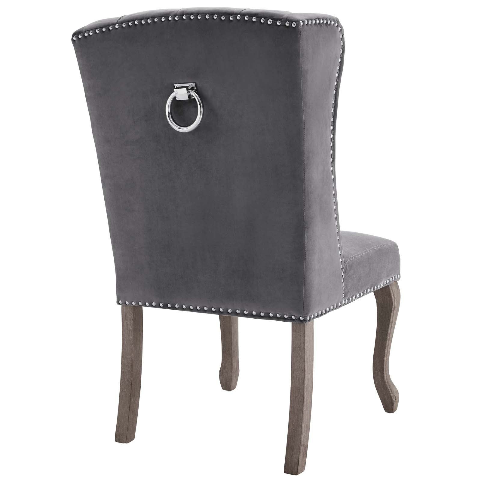 Modway Dining Chairs - Apprise French Vintage Dining Performance Velvet Side Chair Gray