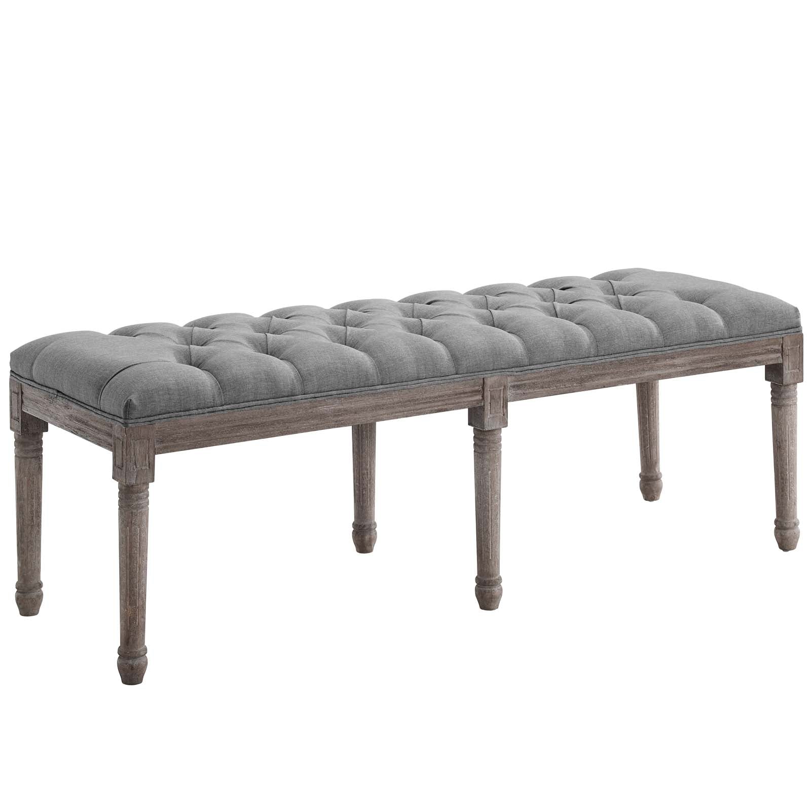 Modway Benches - Province French Vintage Bench Light Gray