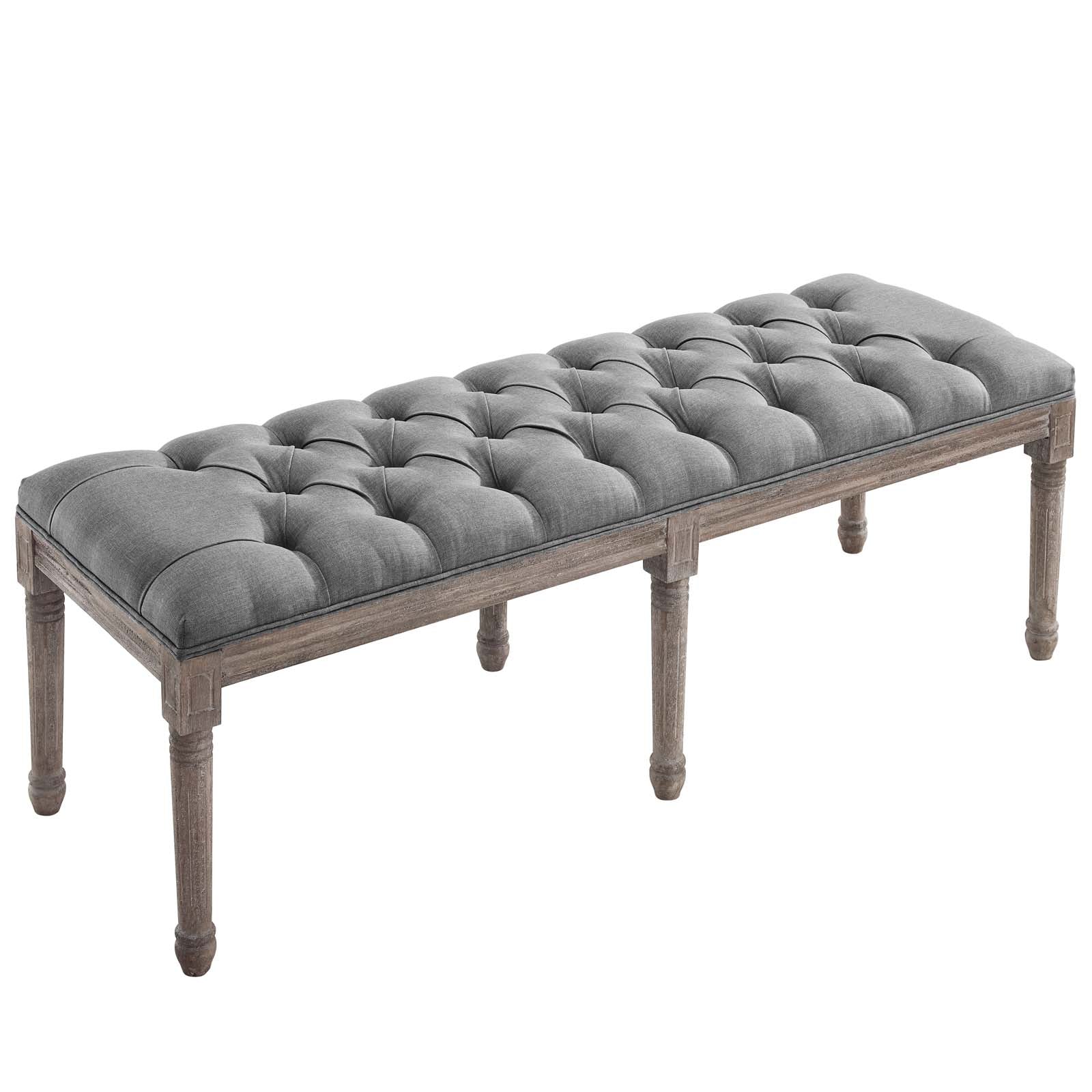 Modway Benches - Province French Vintage Bench Light Gray