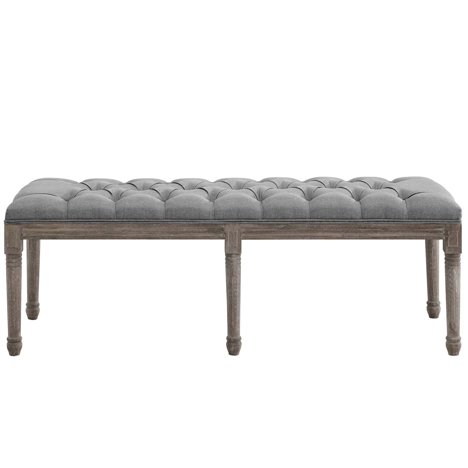 Modway Benches - Province French Vintage Bench Light Gray