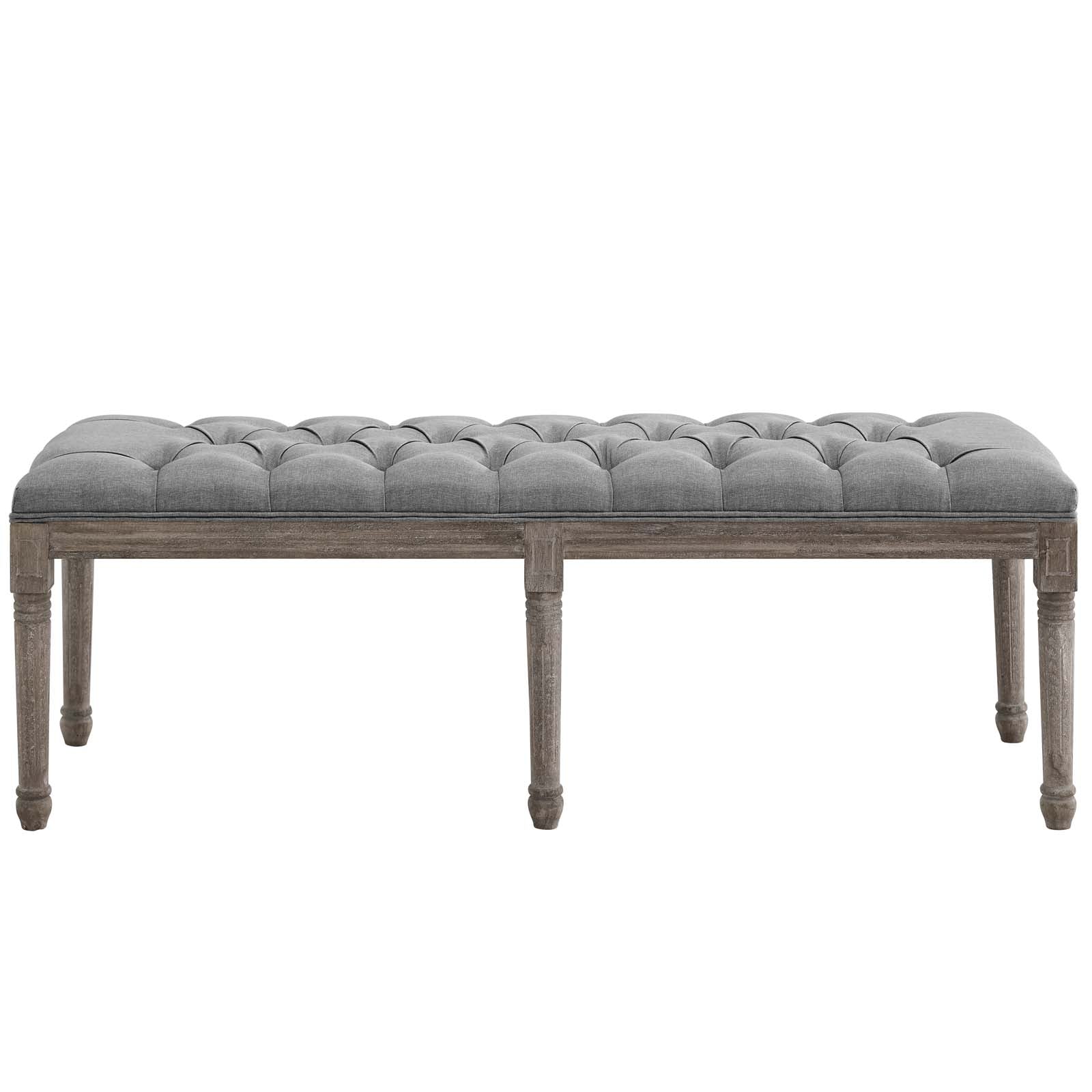 Modway Benches - Province French Vintage Bench Light Gray