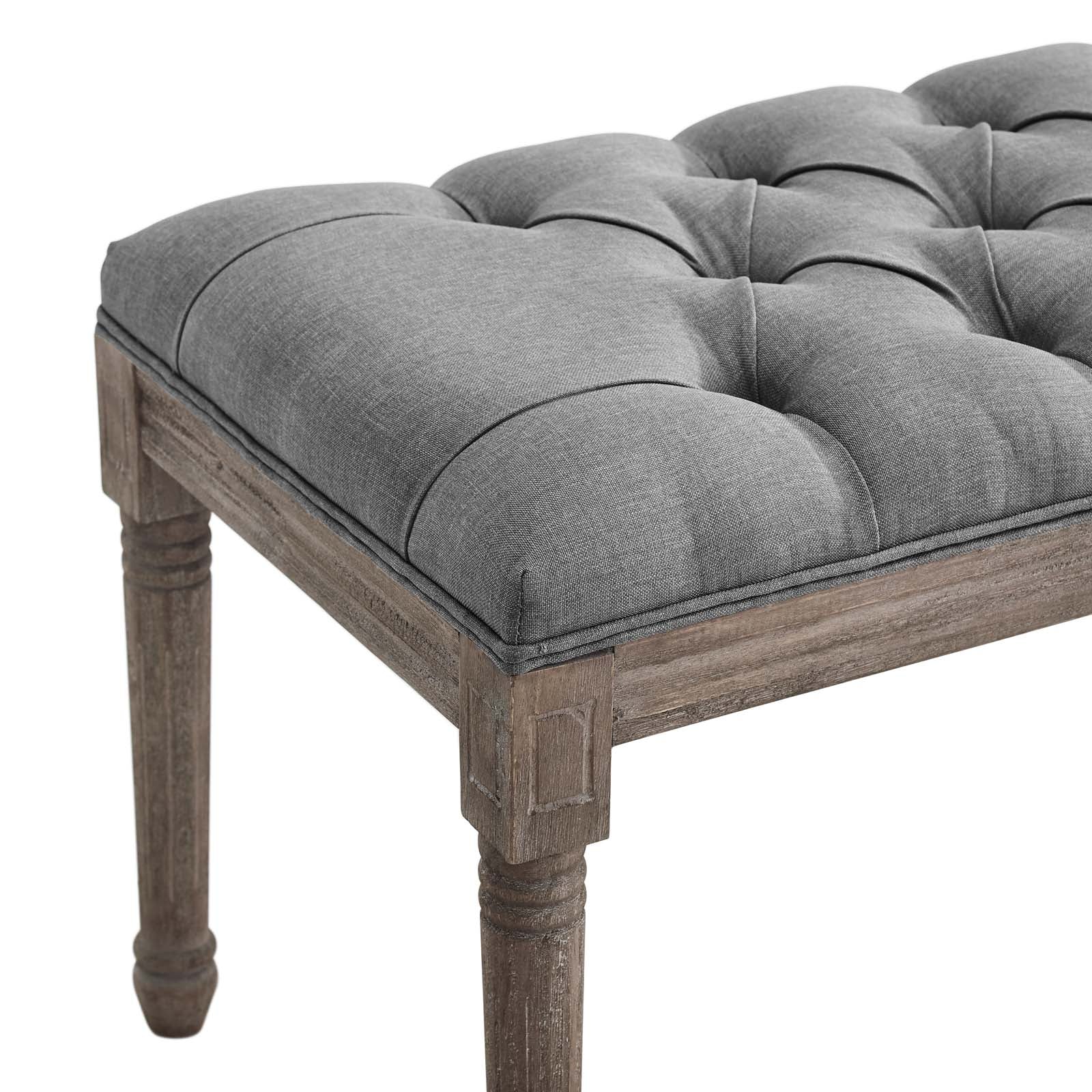 Modway Benches - Province French Vintage Bench Light Gray