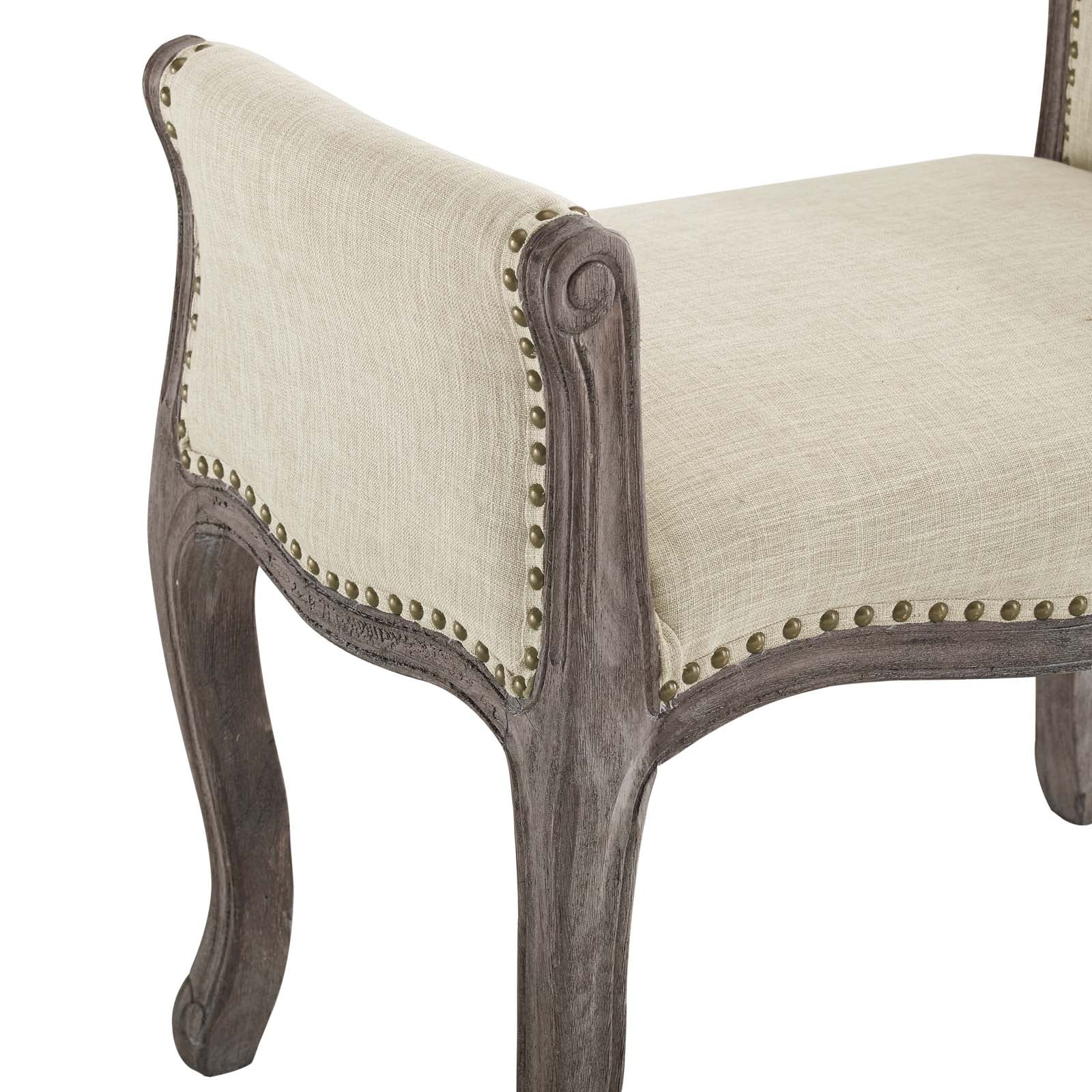 Modway Benches - Avail Vintage French Upholstered Fabric Bench Beige