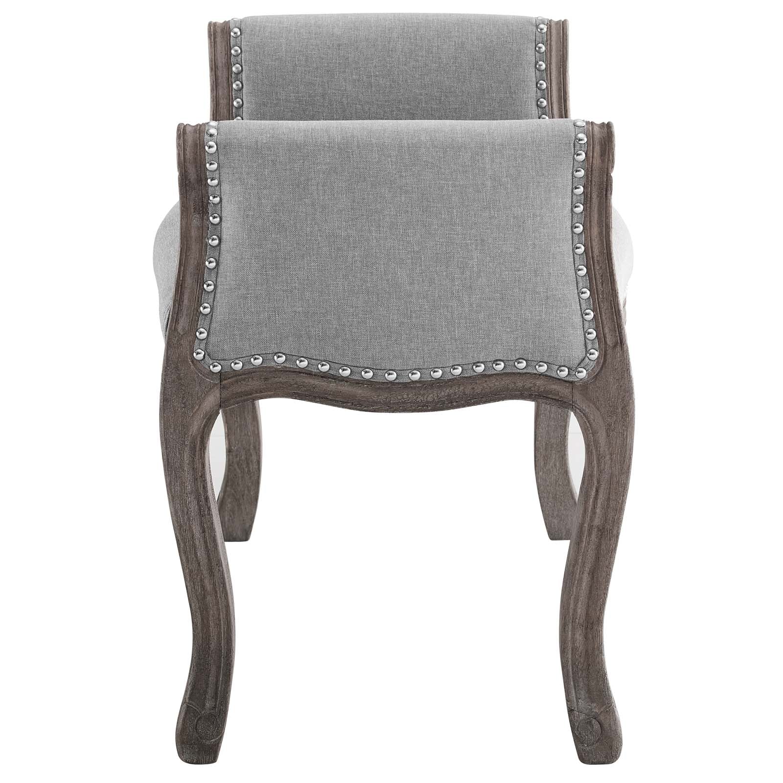 Modway Benches - Avail Vintage French Upholstered Fabric Bench Light Gray