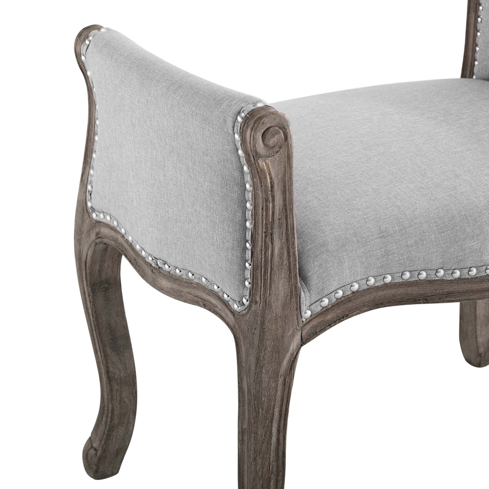 Modway Benches - Avail Vintage French Upholstered Fabric Bench Light Gray