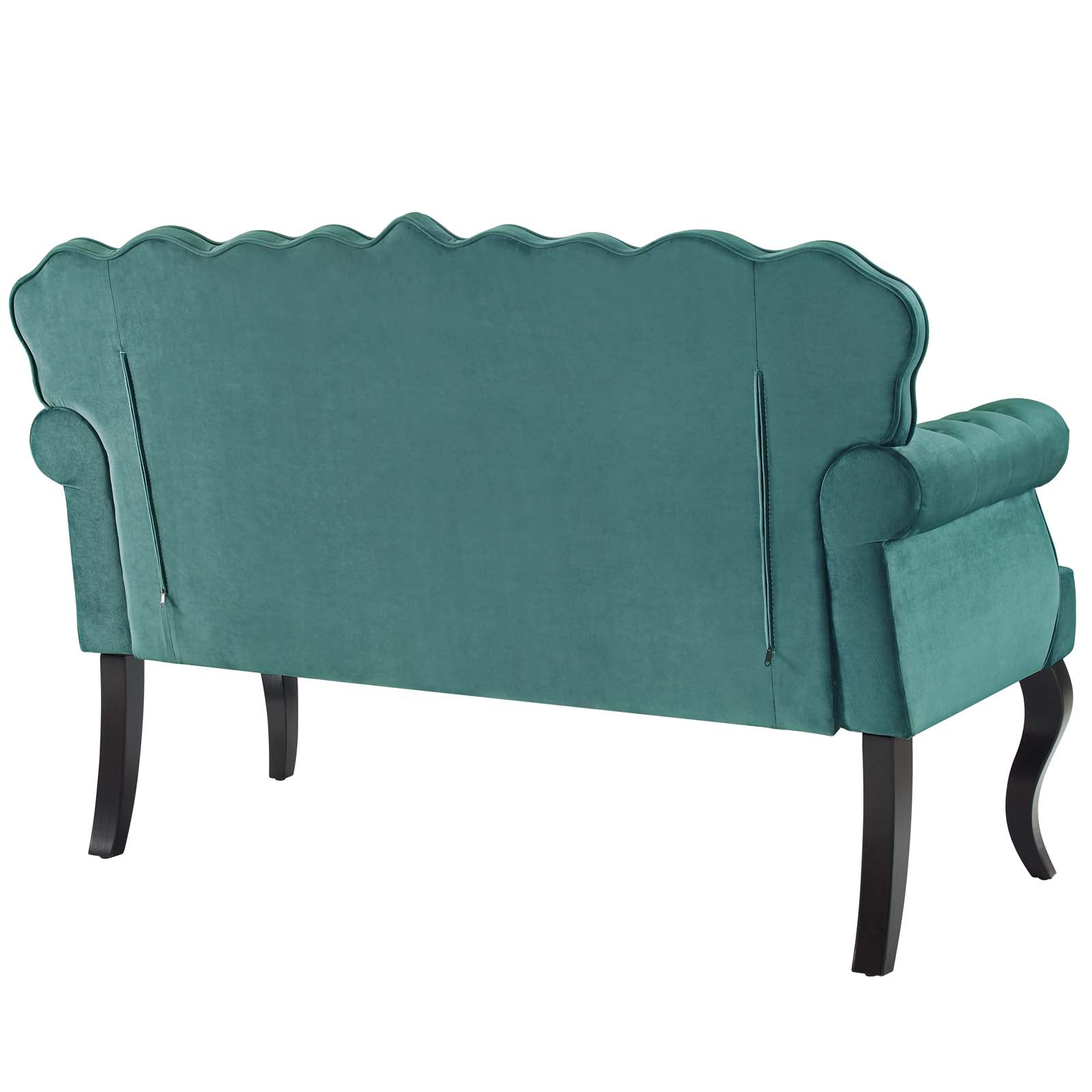 Modway Loveseats - Viola Chesterfield Button Tufted Loveseat Performance Velvet Settee Teal
