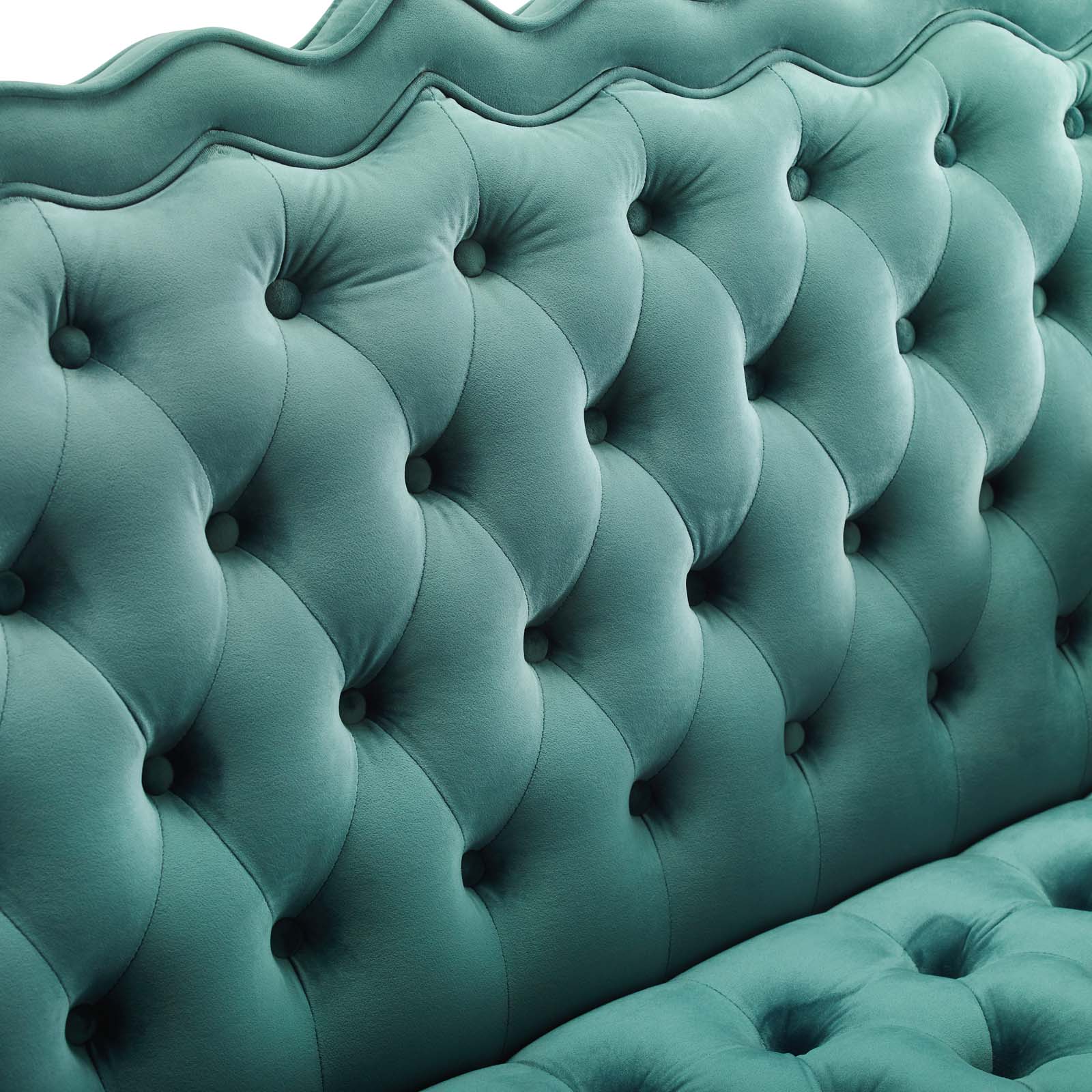Modway Loveseats - Viola Chesterfield Button Tufted Loveseat Performance Velvet Settee Teal