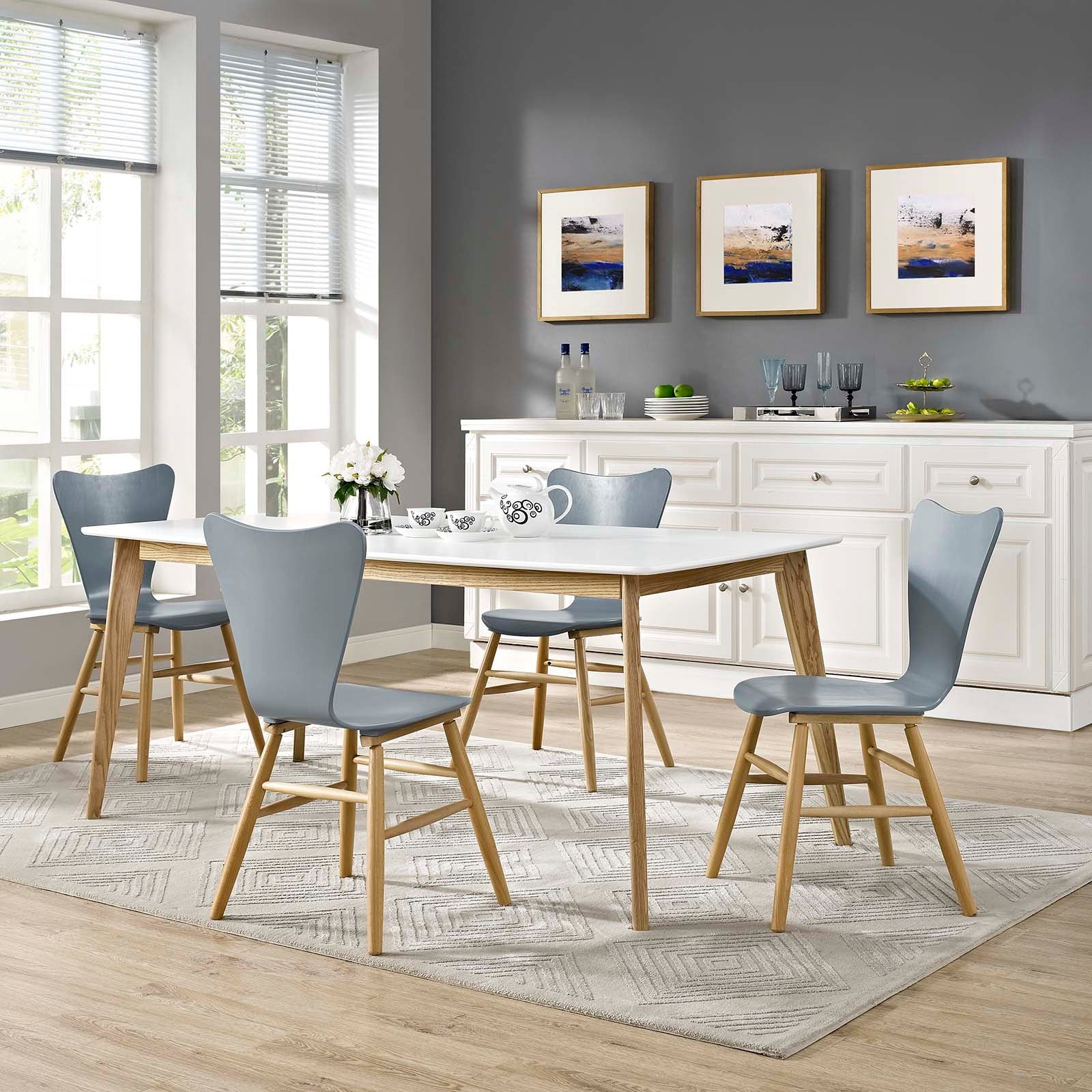 Modway Dining Chairs - Cascade-Dining-Chair-Set-of-4-Gray