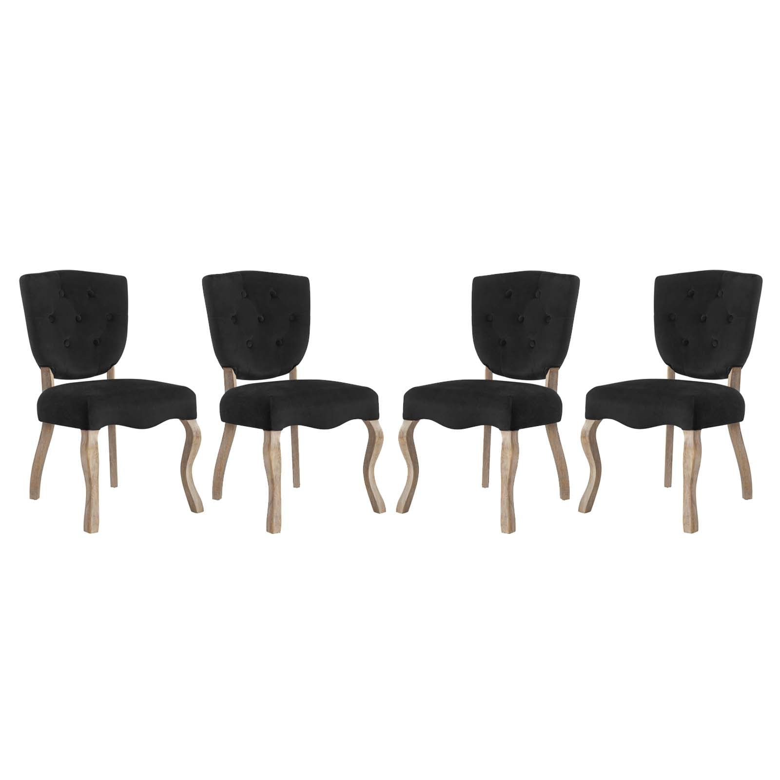 Modway Dining Chairs - Array Dining Side Chair Black (Set of 4)
