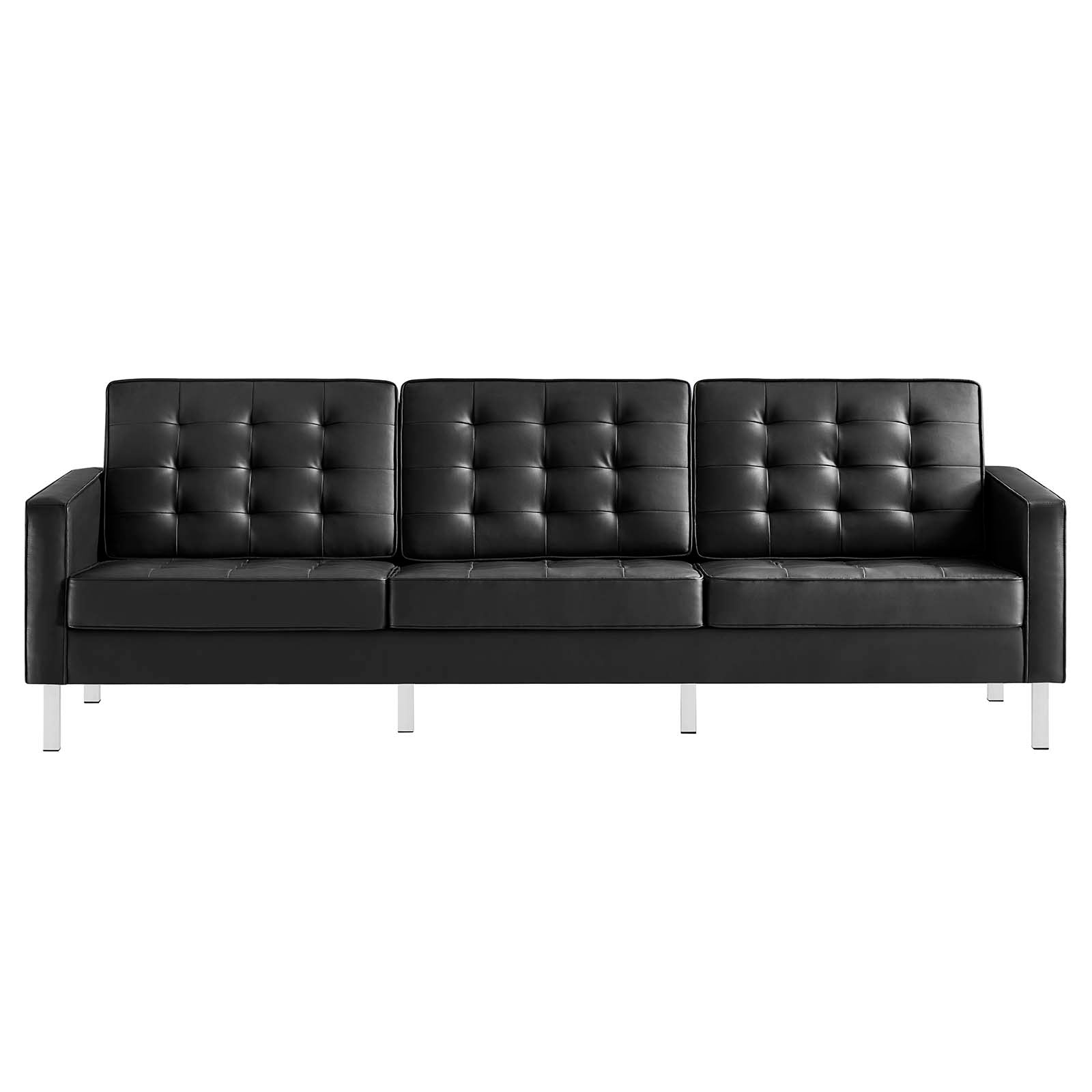 Modway Sofas & Couches - Loft Faux Leather Sofa Black