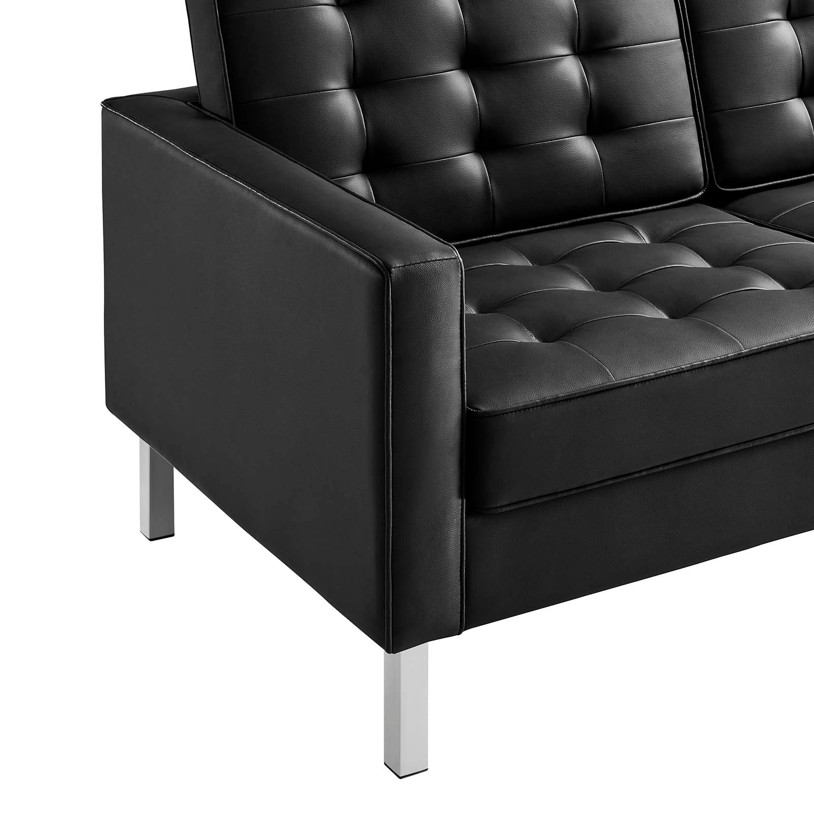 Modway Sofas & Couches - Loft Faux Leather Sofa Black