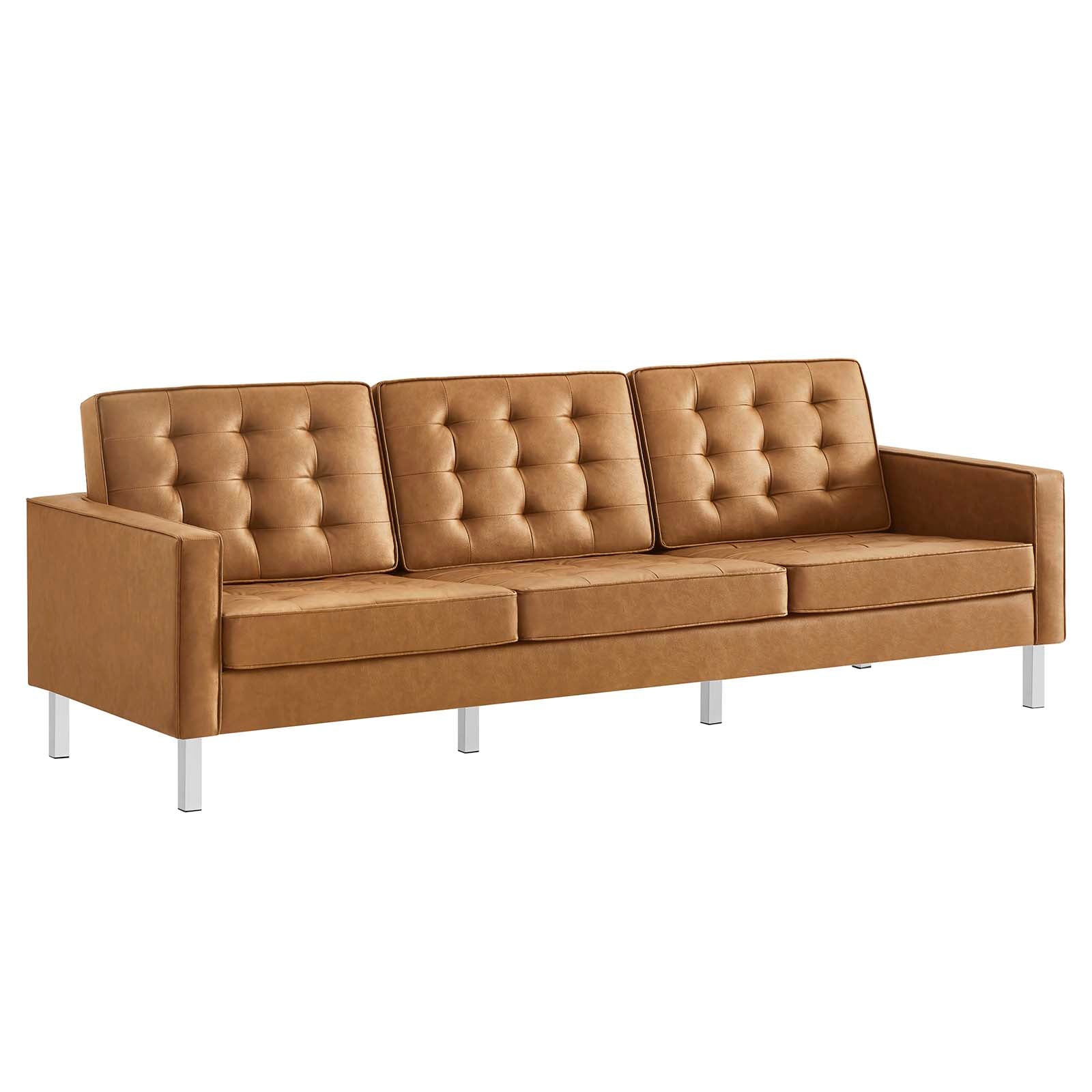 Modway Sofas & Couches - Loft Faux Leather Sofa Tan
